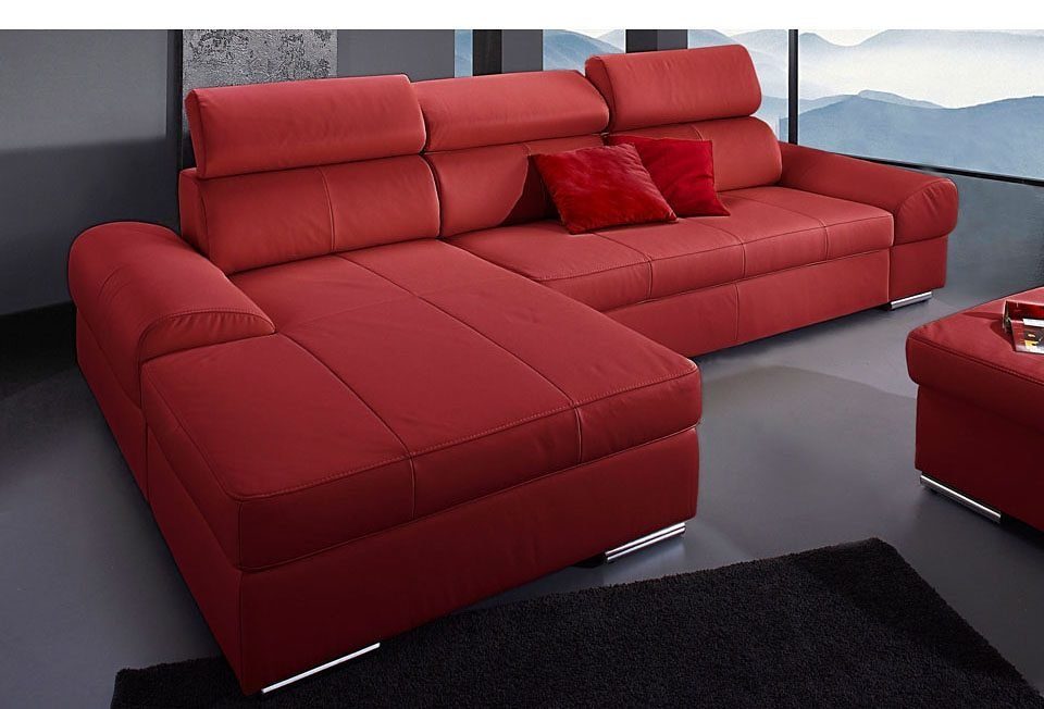 sit&more Ecksofa Broadway L-Form, mit verstellbaren Kopfteilen, wahlweise mit Bettfunktion