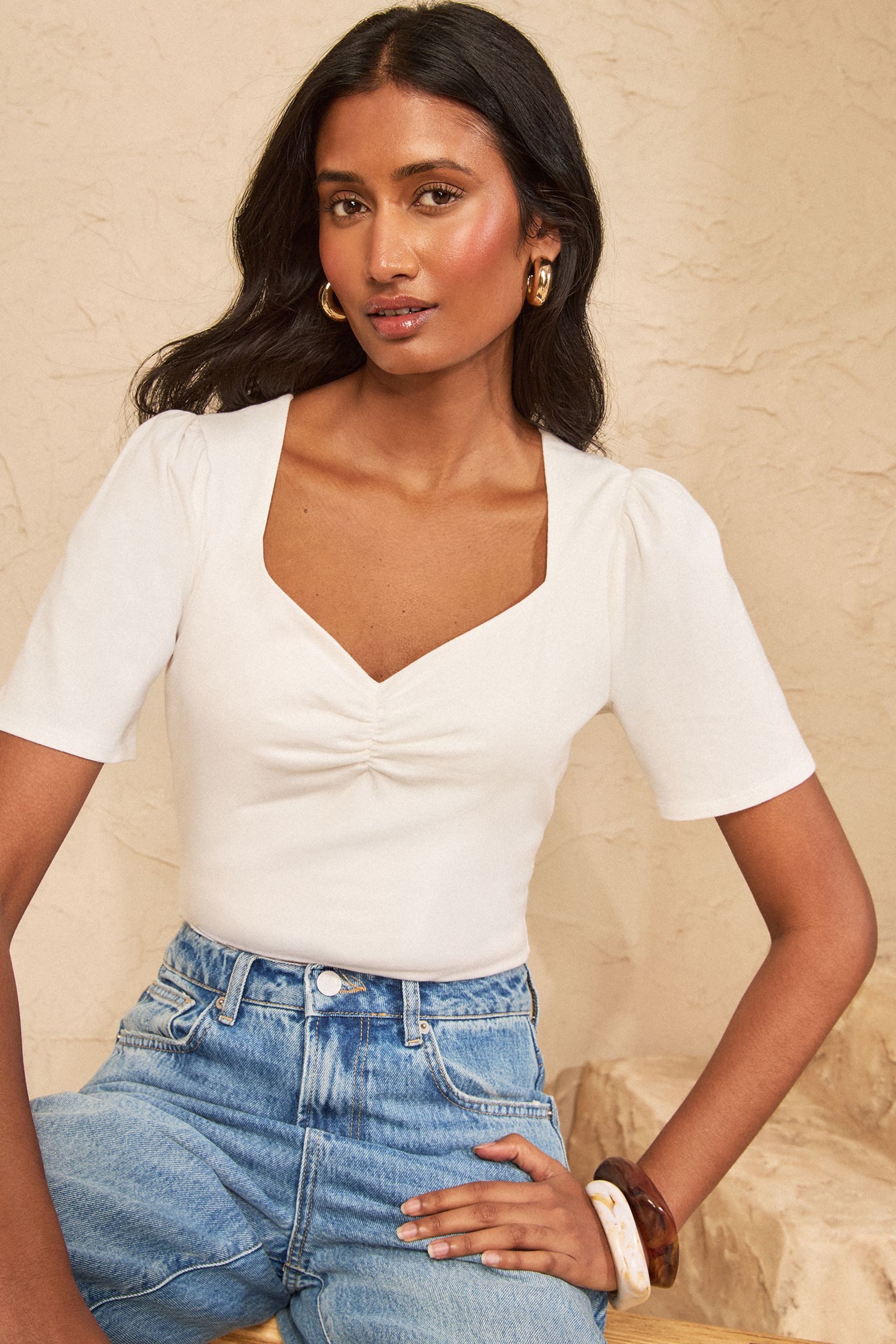 Love & Roses T-Shirt-Body Love & Roses Bodysuit mit Sweetheart-Ausschnitt (1-tlg)