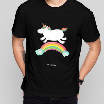 Mr. & Mrs. Panda T-Shirt Einhorn Regenbogen - Schwarz - Geschenk, T-Shirt, Unicorn, Erwachsenw (1-tlg)