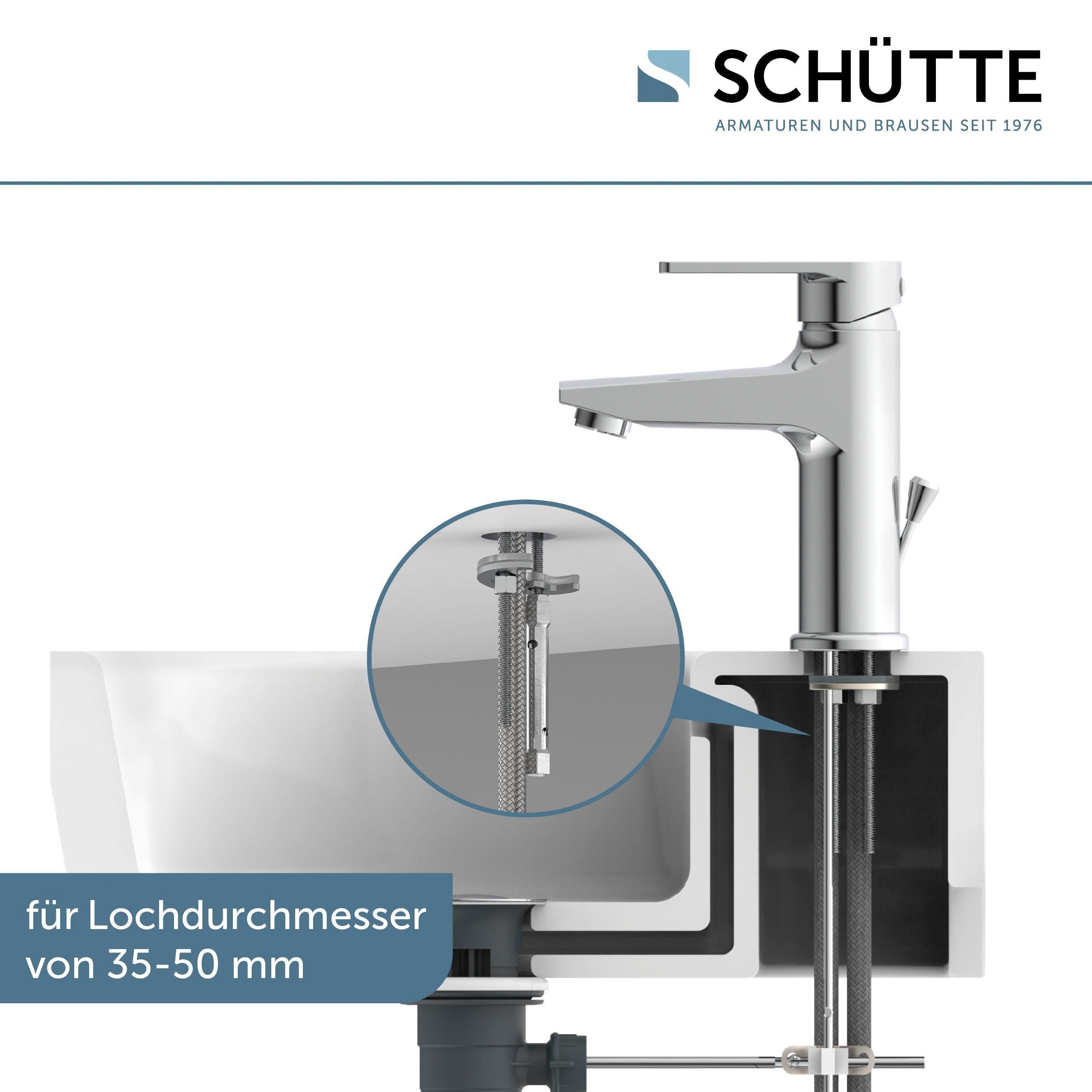 Schütte Waschtischarmatur DERBY Wasserhahn Bad, geräuscharm, Marken Mischdüse