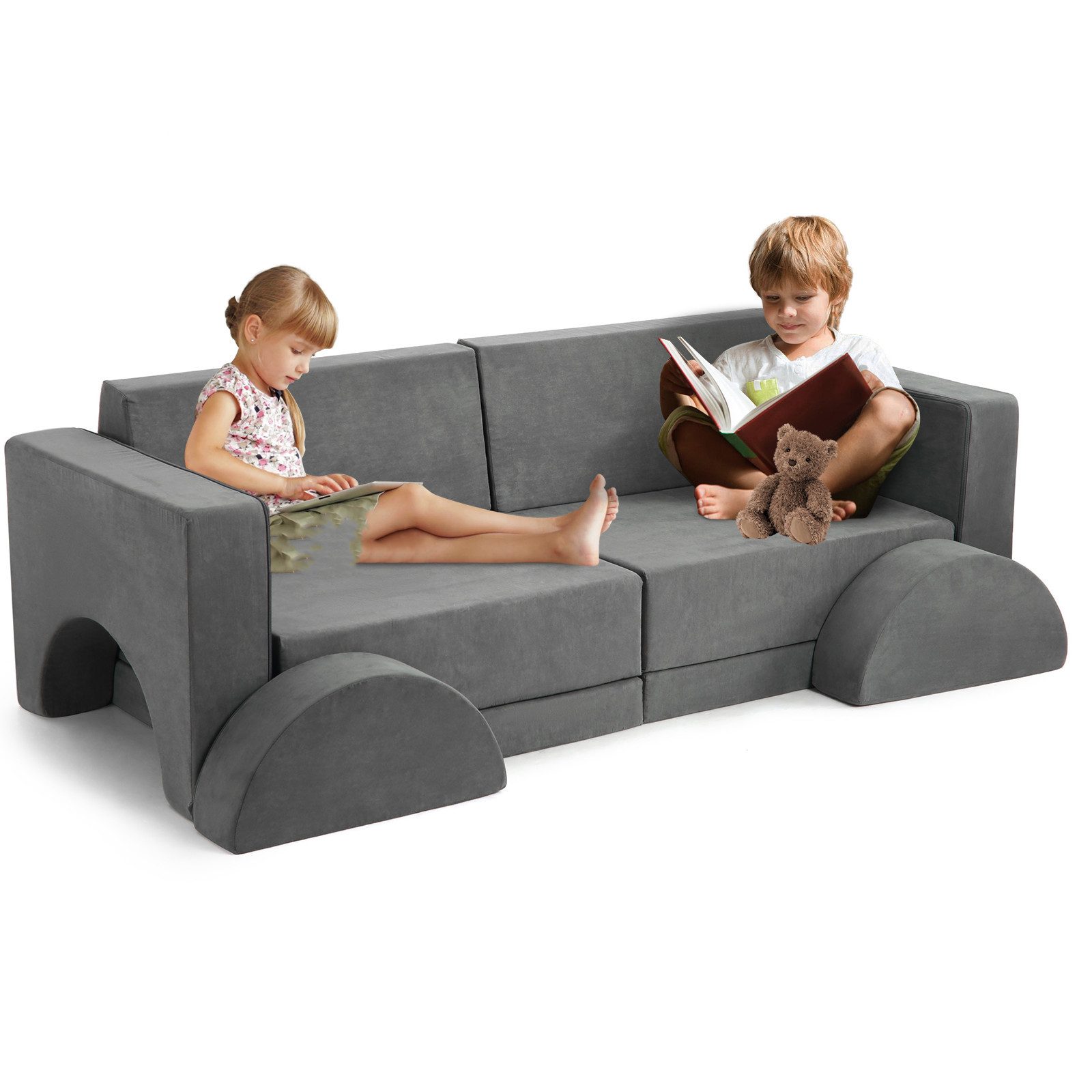 GarveeMore Kindersofa Modulares Spielsofa 8-teilig 153x65x53cm günstig online kaufen