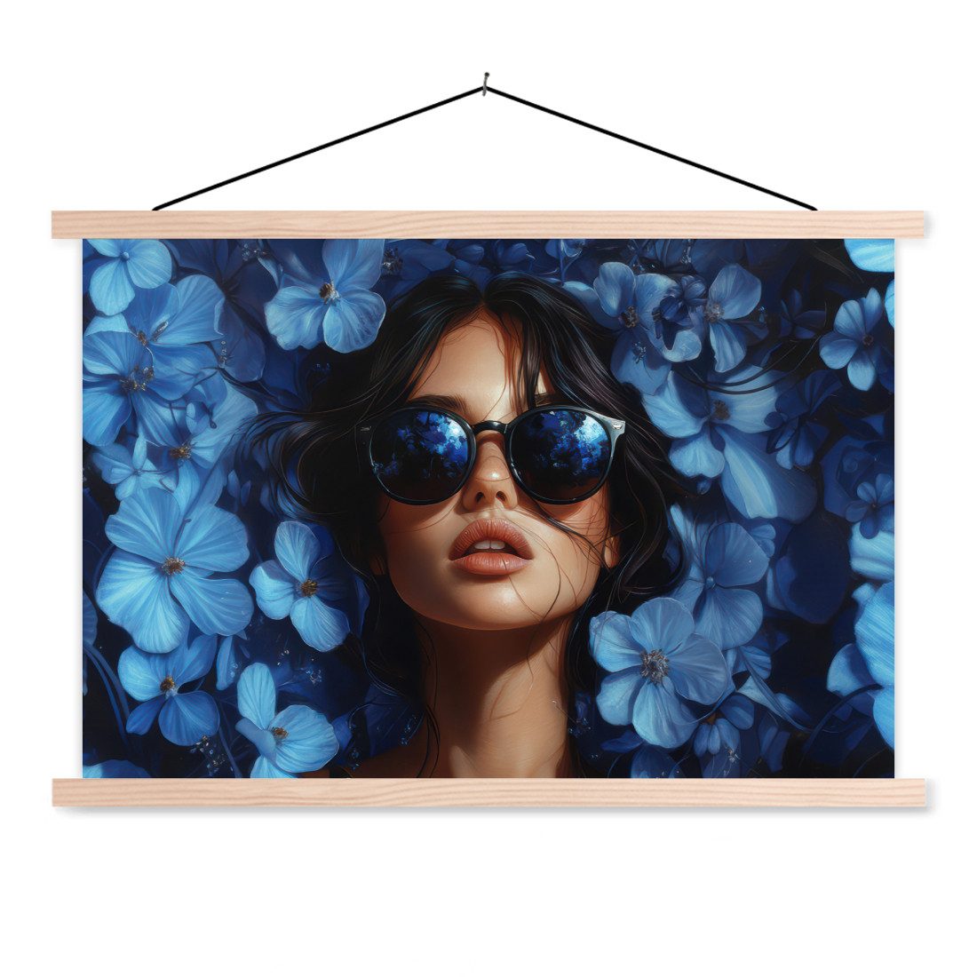 MuchoWow Poster Frau - Blau - günstig online kaufen