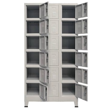 vidaXL Kleiderschrank Schließfachschrank mit 18 Fächern Metall 90 x 40 x 180 cm