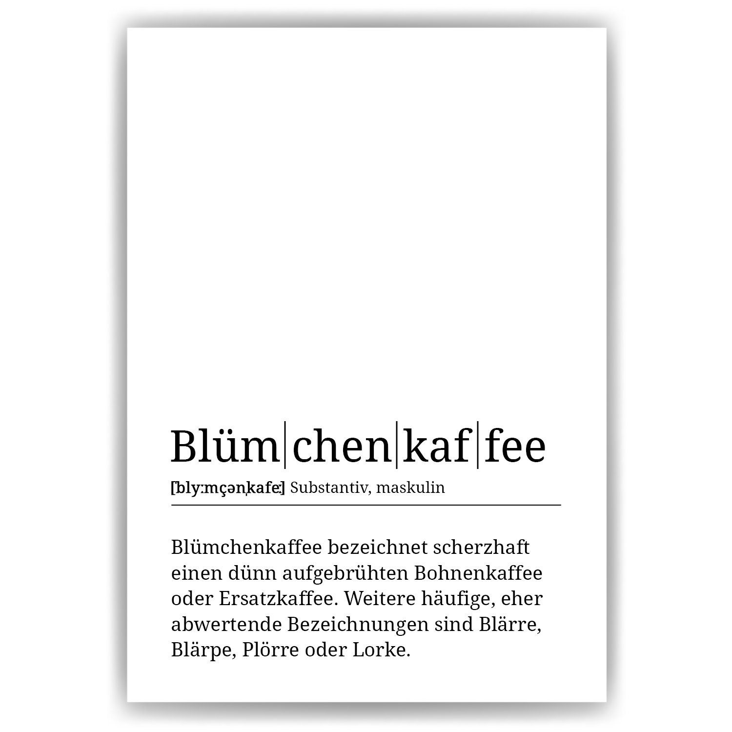 Poster Kaffeeliebhaber Geschenk Barista Kaffee Küche Wandbild Definition