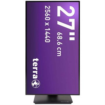 TERRA LED 2766W PV schwarz GREENLINE PLUS LED-Monitor (68,60 cm/27 ", 2560 x 1440 (WQHD) px, Full HD, 5 ms Reaktionszeit, LED, Pivot, DP, HDMI)