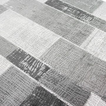 Teppich Designer Wohnzimmerteppich Wolle in Grau Creme, Carpetia, rechteckig