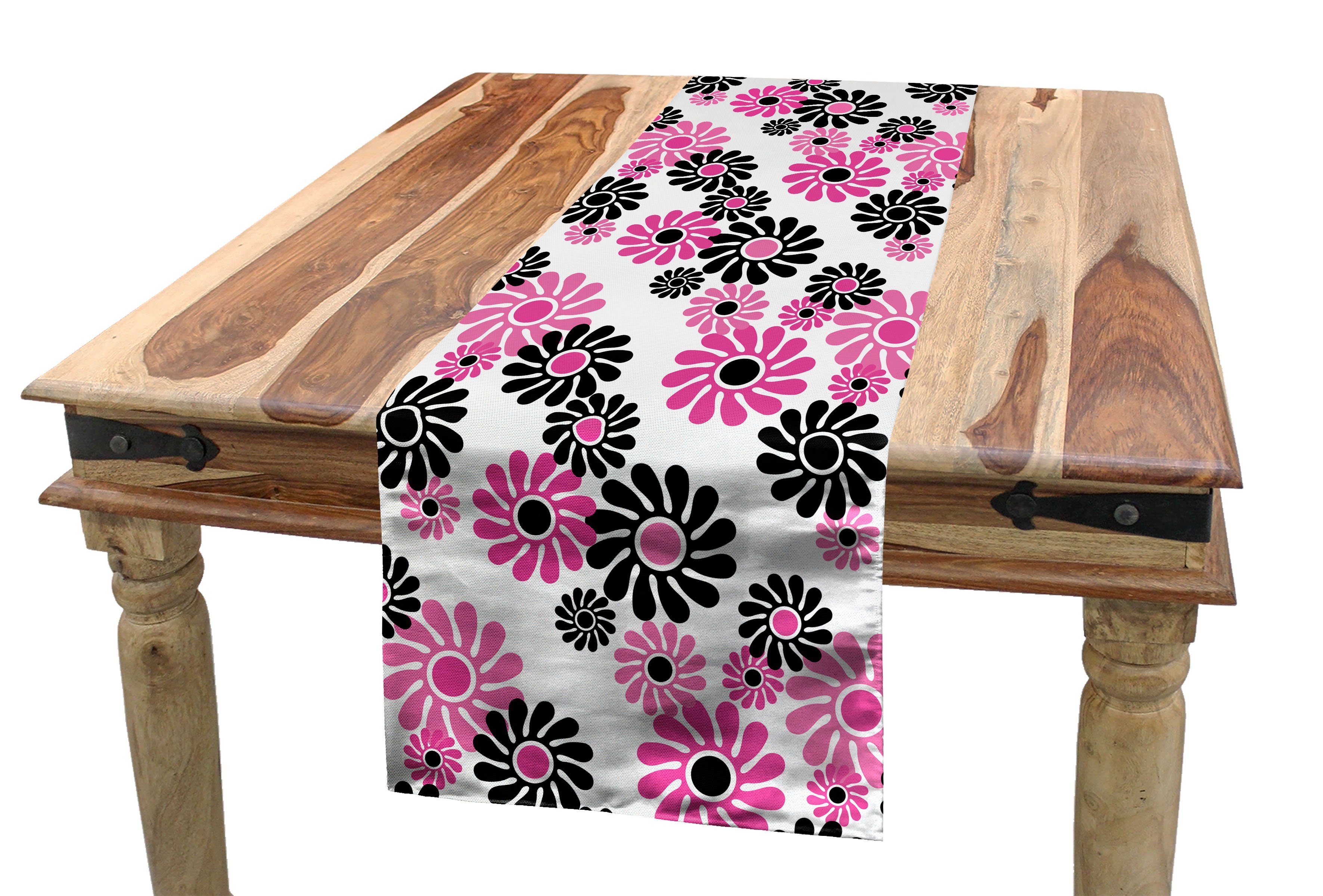 Abakuhaus Tischläufer Esszimmer Küche Rechteckiger Dekorativer Tischläufer, Geometrisch Altertümlich Blooming