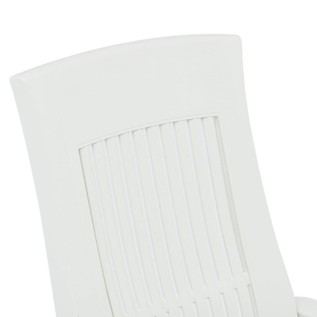 vidaXL Gartenstuhl Verstellbare Gartenstühle 2 Kunststoff Stk Weiß