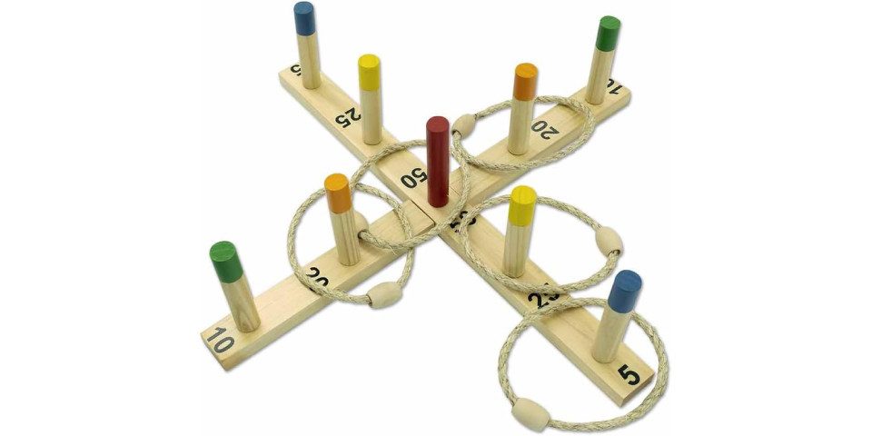 Carromco Spiel Wikinger Ringwurfspiel, Outdoor Spielzeug, Gartenspiel aus Holz, Geschicklichkeitsspiel, perfekt für Familienspaß