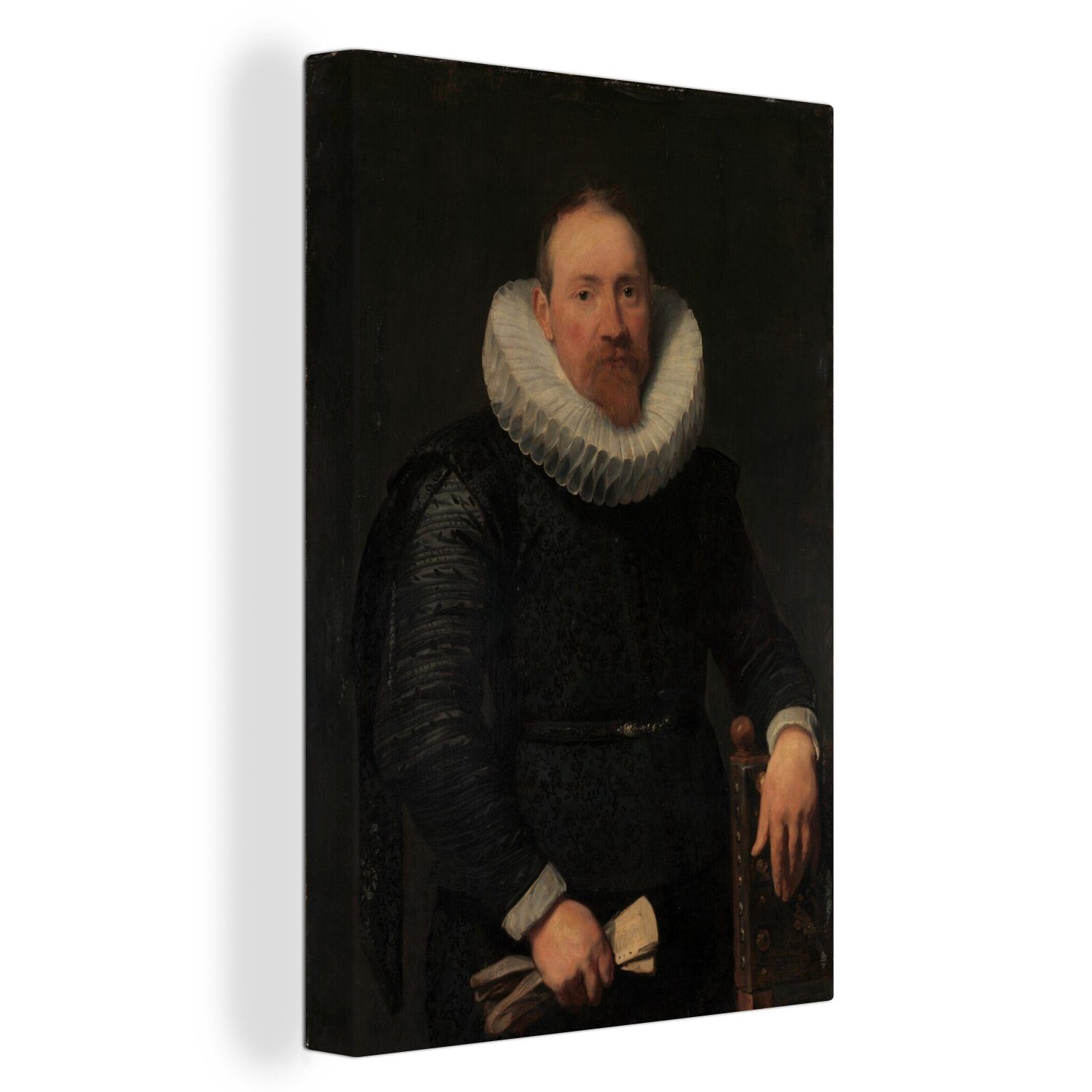 OneMillionCanvasses® Leinwandbild Porträt eines Mannes - Gemälde von Anthony van Dyck, (1 St), Leinwandbild fertig bespannt inkl. Zackenaufhänger, Gemälde, 20x30 cm