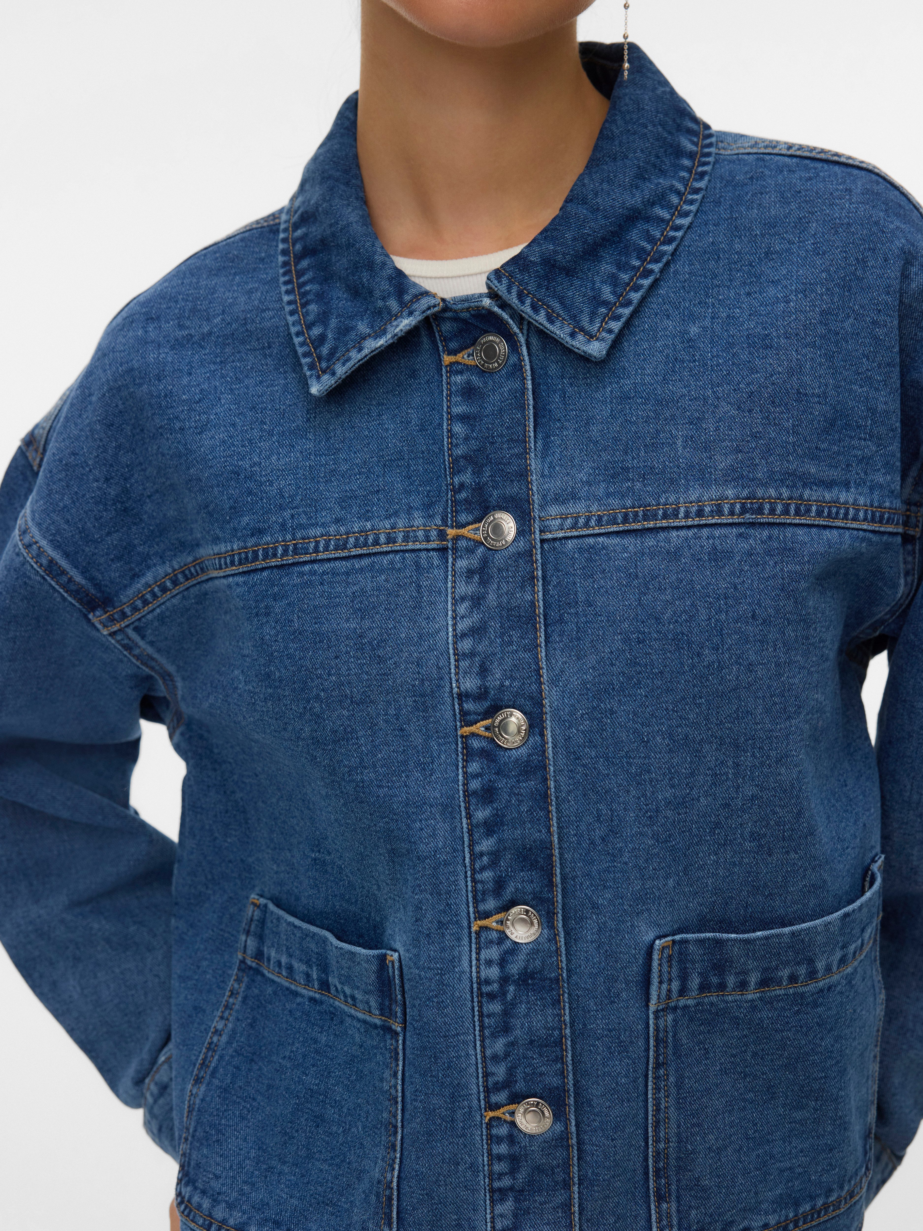 Vero Moda Jeansjacke VMJAMIE LS DENIM SHACKET MIX NOOS Baumwollmischung