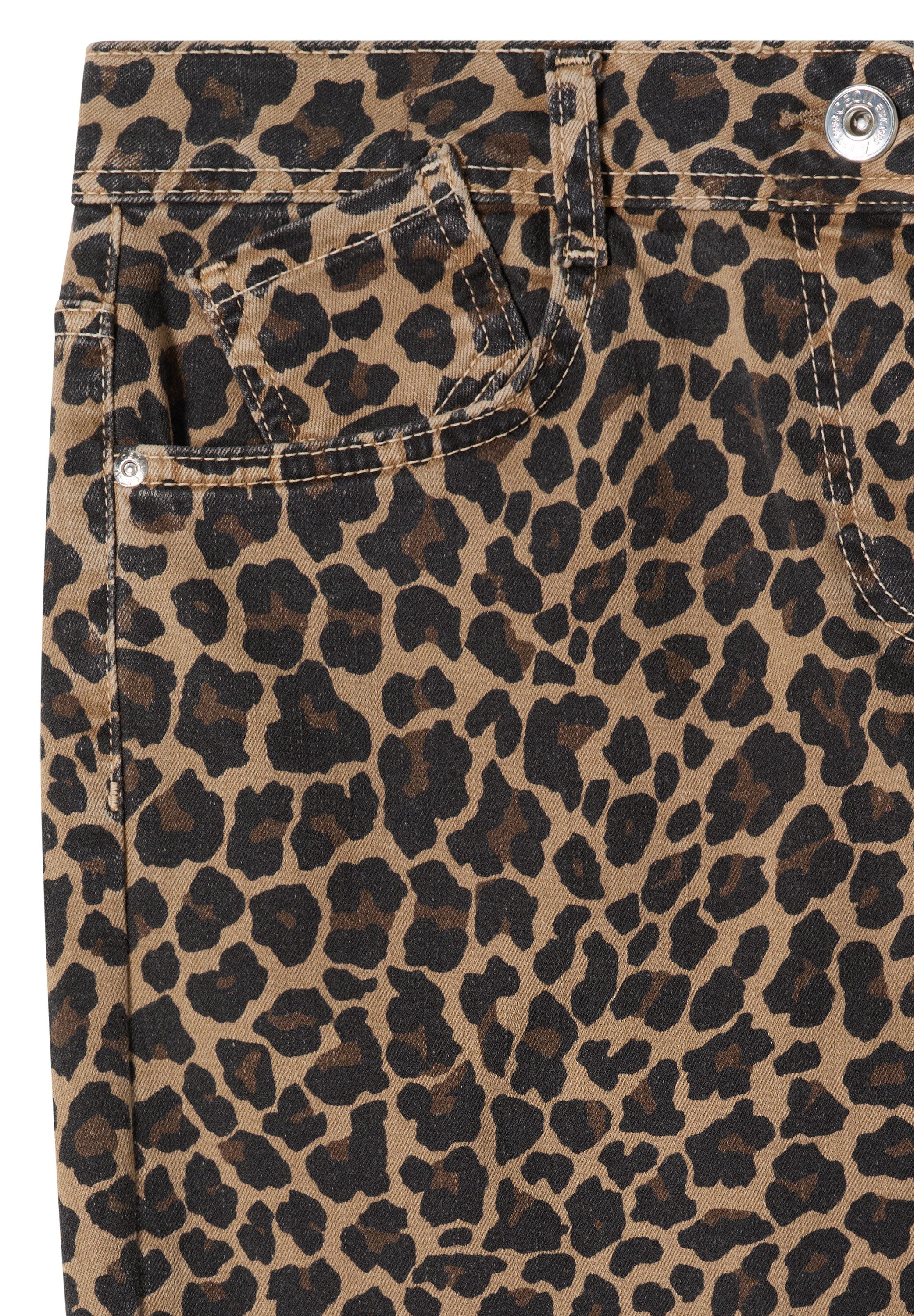 CECIL Loose-fit-Jeans mit Leo-Muster
