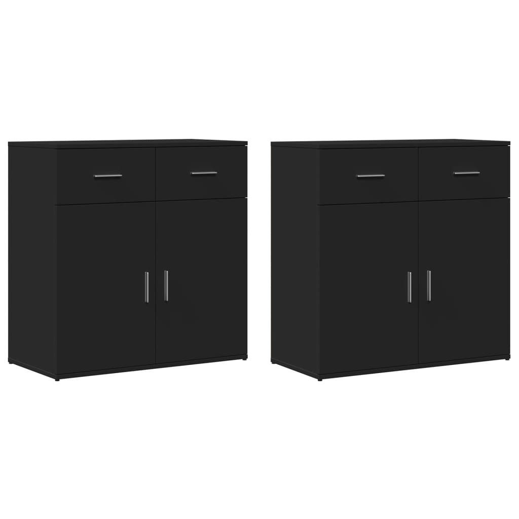 vidaXL Sideboard Sideboards 2 Stk. Schwarz günstig online kaufen