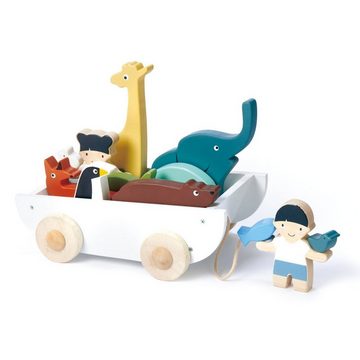 Tender Leaf Toys Spielbausteine Boot mit Tieren Holzspielzeug Holzbausteine