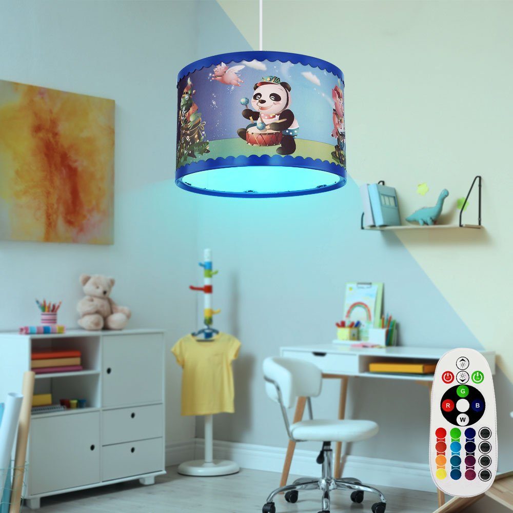 Zimmer LED Lampe Decken Warmweiß, dimmbar Tier Leuchtmittel inklusive, Hänge Fernbedienung Farbwechsel, etc-shop Kinder Pendelleuchte,