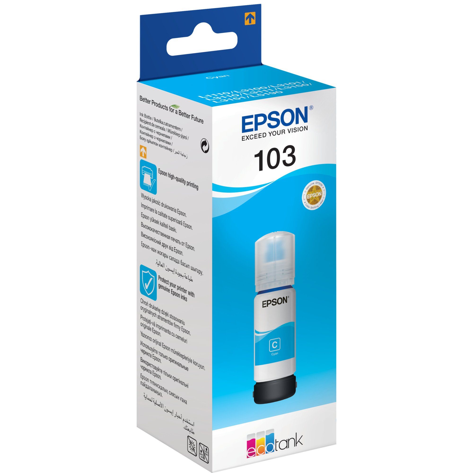 Epson Tinte cyan 103 EcoTank (C13T00S24A10) Tintenpatrone