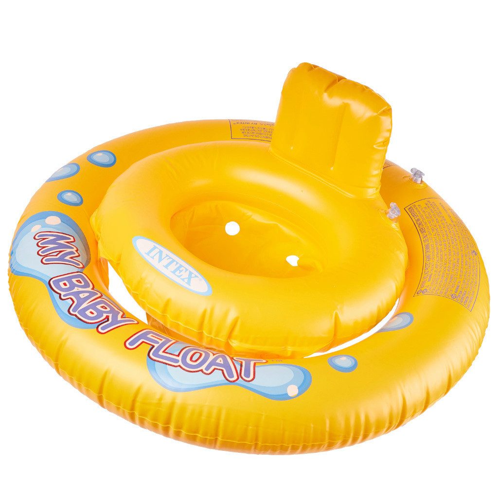 Intex Schwimmring Schwimmsitz Babysitzring Schwimmhilfe (Spar-Set, 1-tlg., Ø 67 cm aufblasbar), Sicherheitssitz, 2 Luftkammern, Rückenlehne