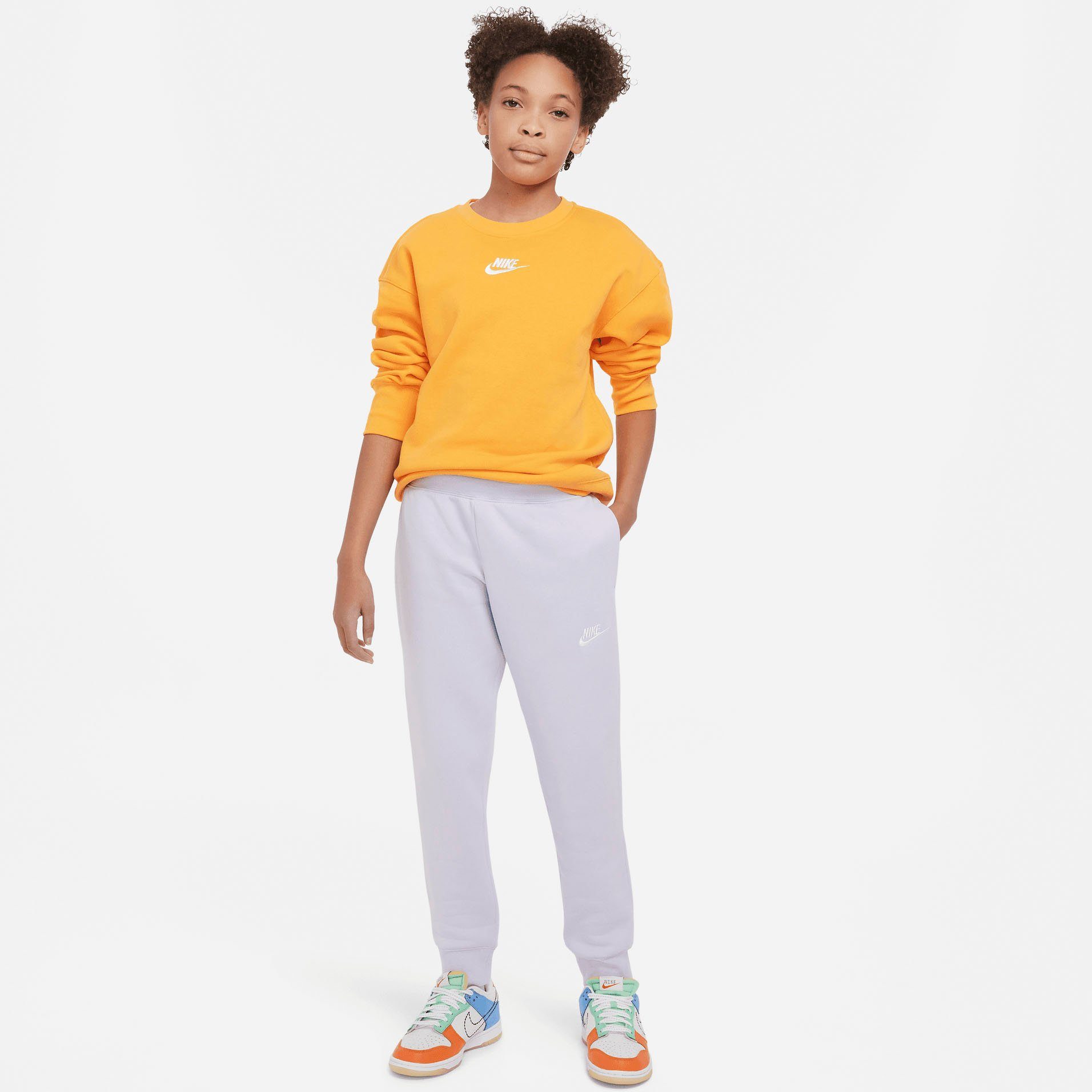 Pants (Girls) Fleece Nike Sportswear Kids' Big lila Jogginghose Club
