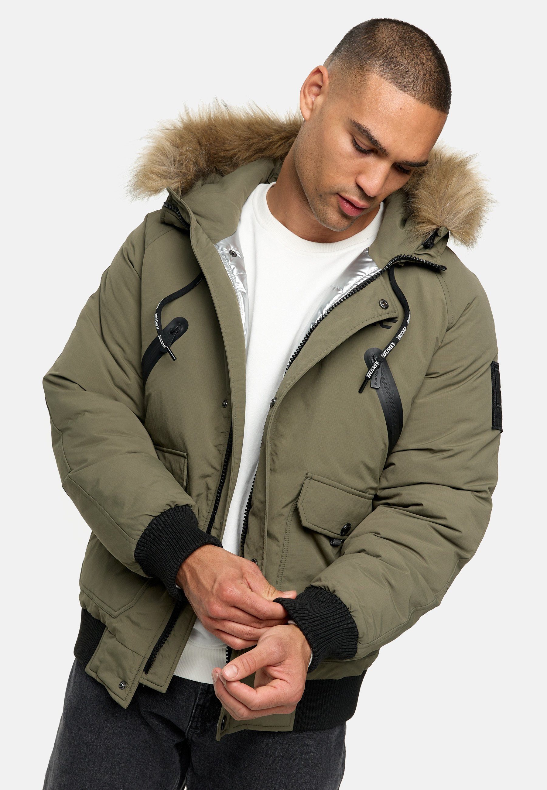 Indicode Winterjacke INZakai Army