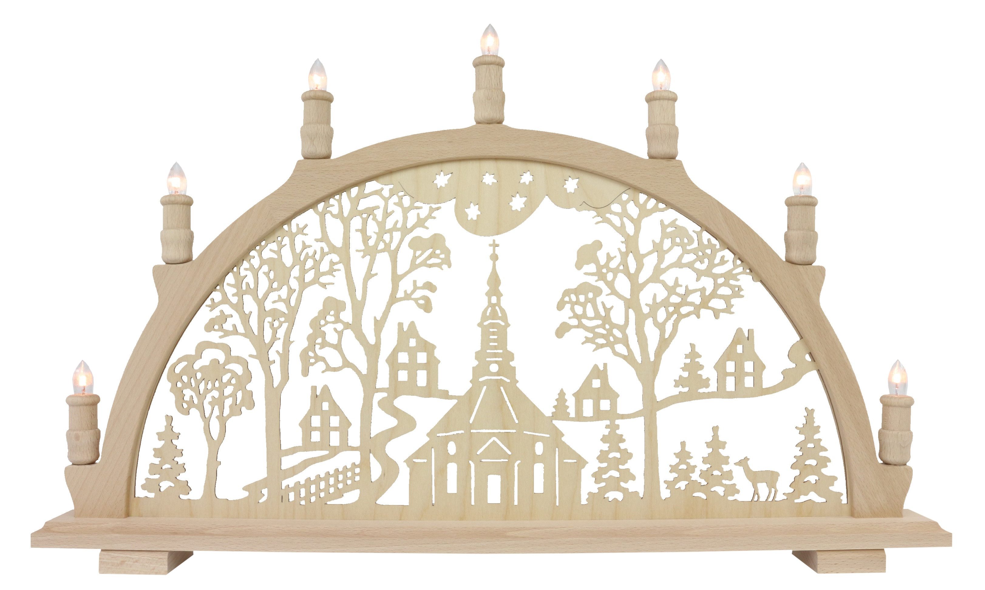 Osterhase Lenk und Sohn Schwibbogen Seiffener Kirche