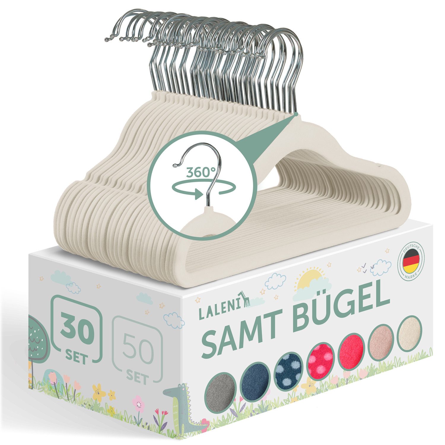 Laleni Kleiderbügel für Kinder mit Samtbezug günstig online kaufen