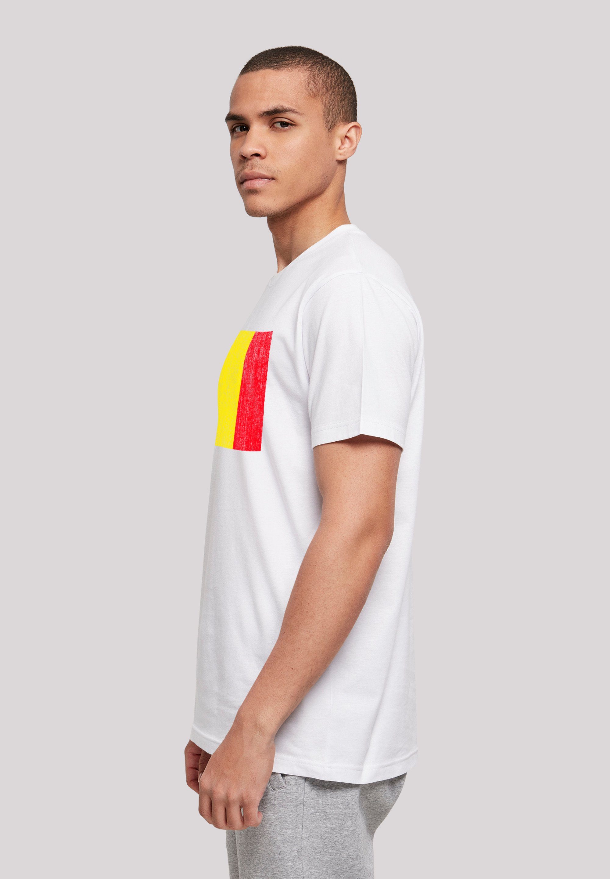 Belgien T-Shirt Belgium weiß F4NT4STIC Flagge Print