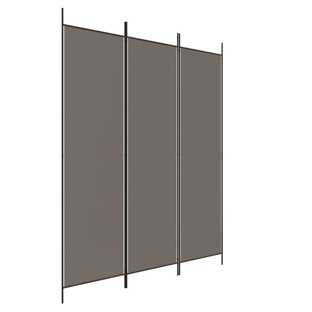 vidaXL Paravent, 3-tlg. Raumteiler Anthrazit 150x220 cm Stoff