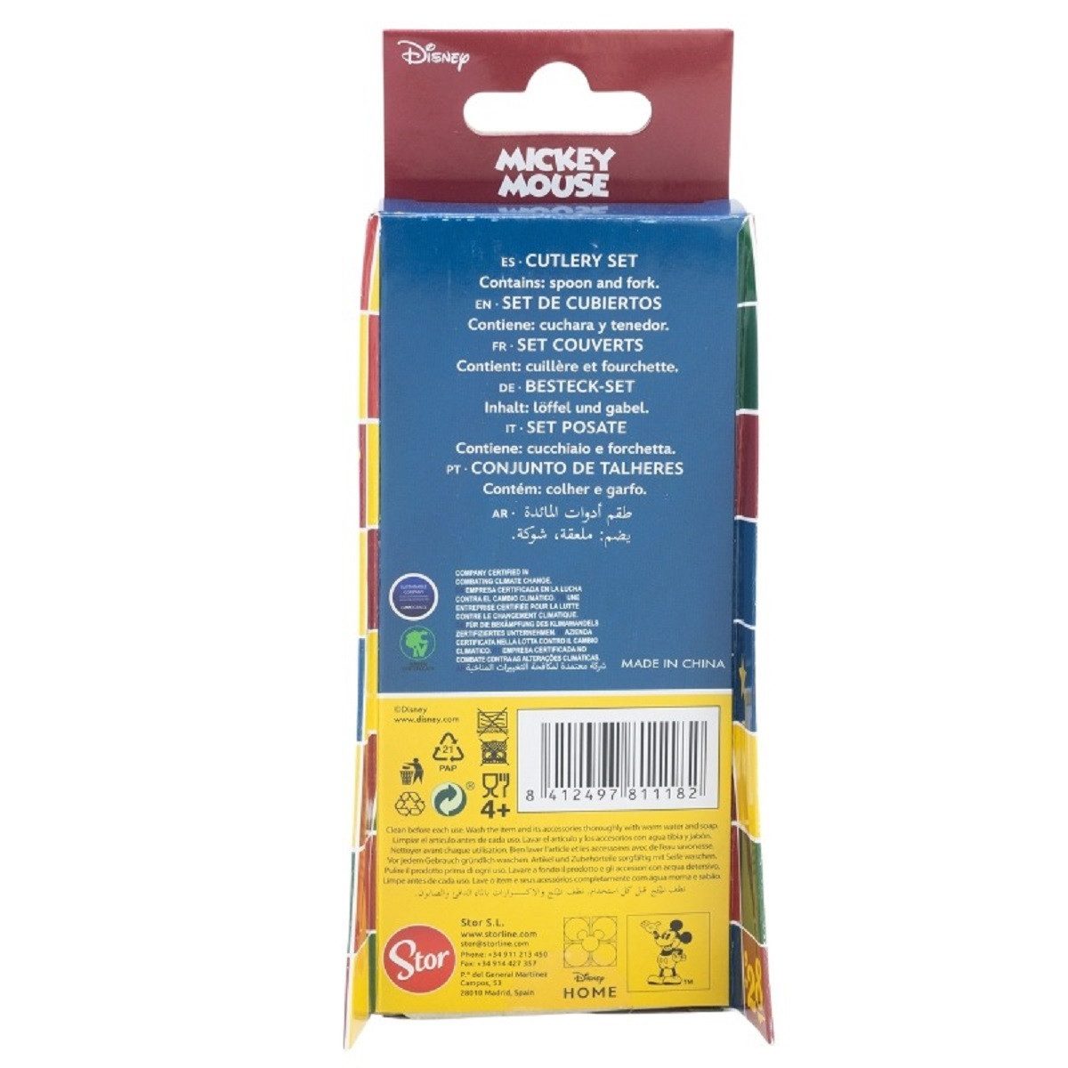 Disney Mickey Mouse Kinderbesteck Set 2-teilig – Löffel & Gabel mit Motivgriffen (2-tlg), 1 Personen
