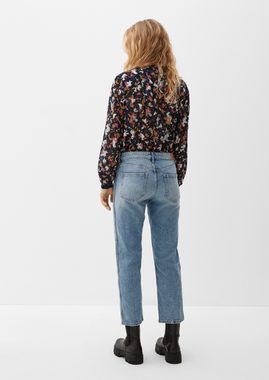 s.Oliver 7/8-Jeans Cropped-Jeans Karolin / Regular Fit / High Rise / Straight Leg Waschung, Destroyes, Ziernaht