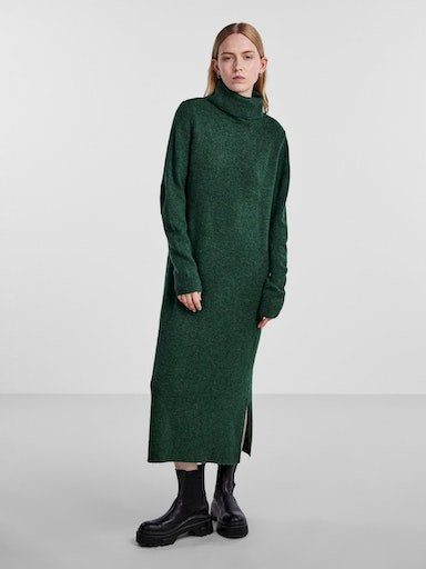 pieces Strickkleid ROLLNECK Trekking BC PCJULIANA LS KNIT DRESS Green NOOS