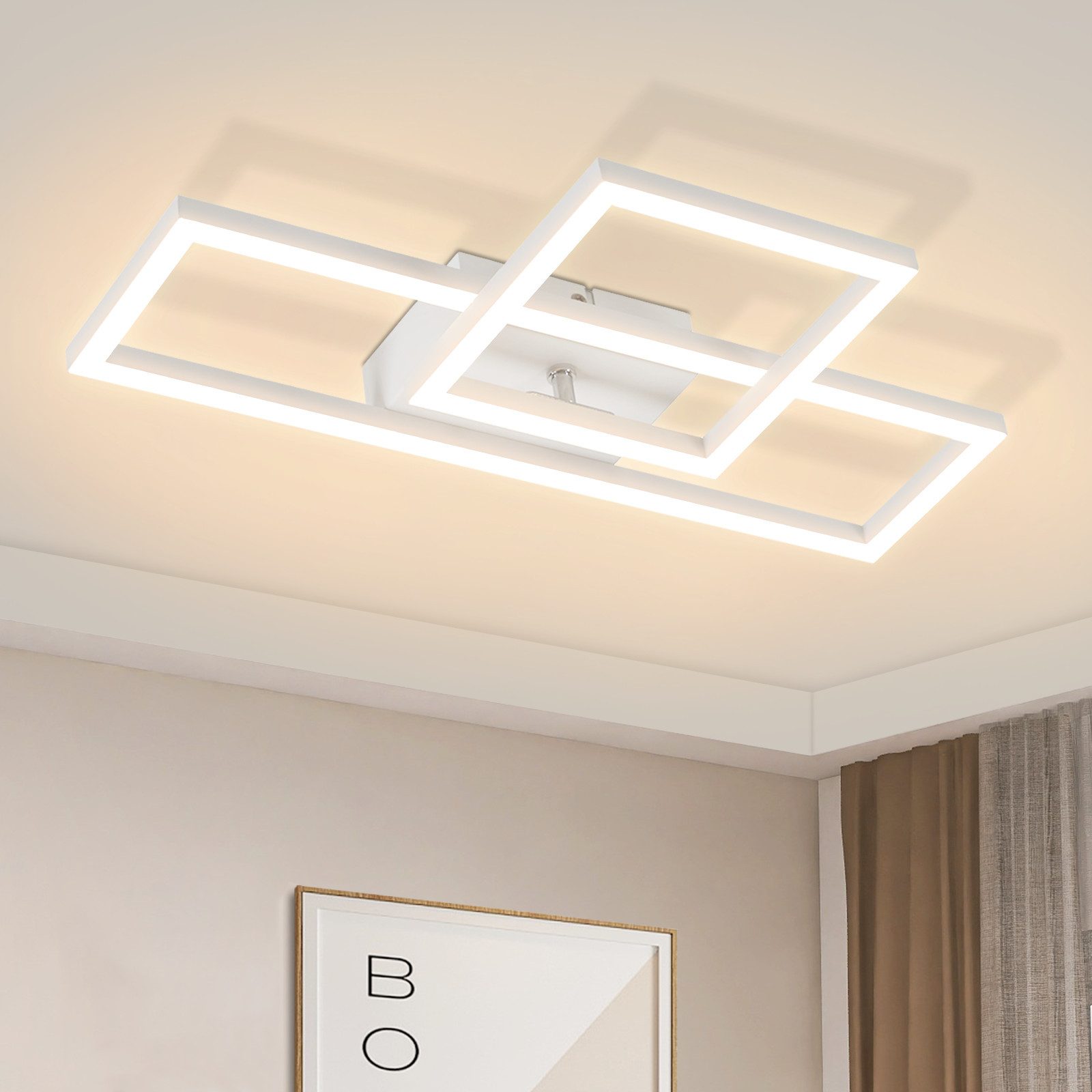 ZMH LED Deckenleuchte Wohnzimmer- Schwarz/Weiß 2 günstig online kaufen