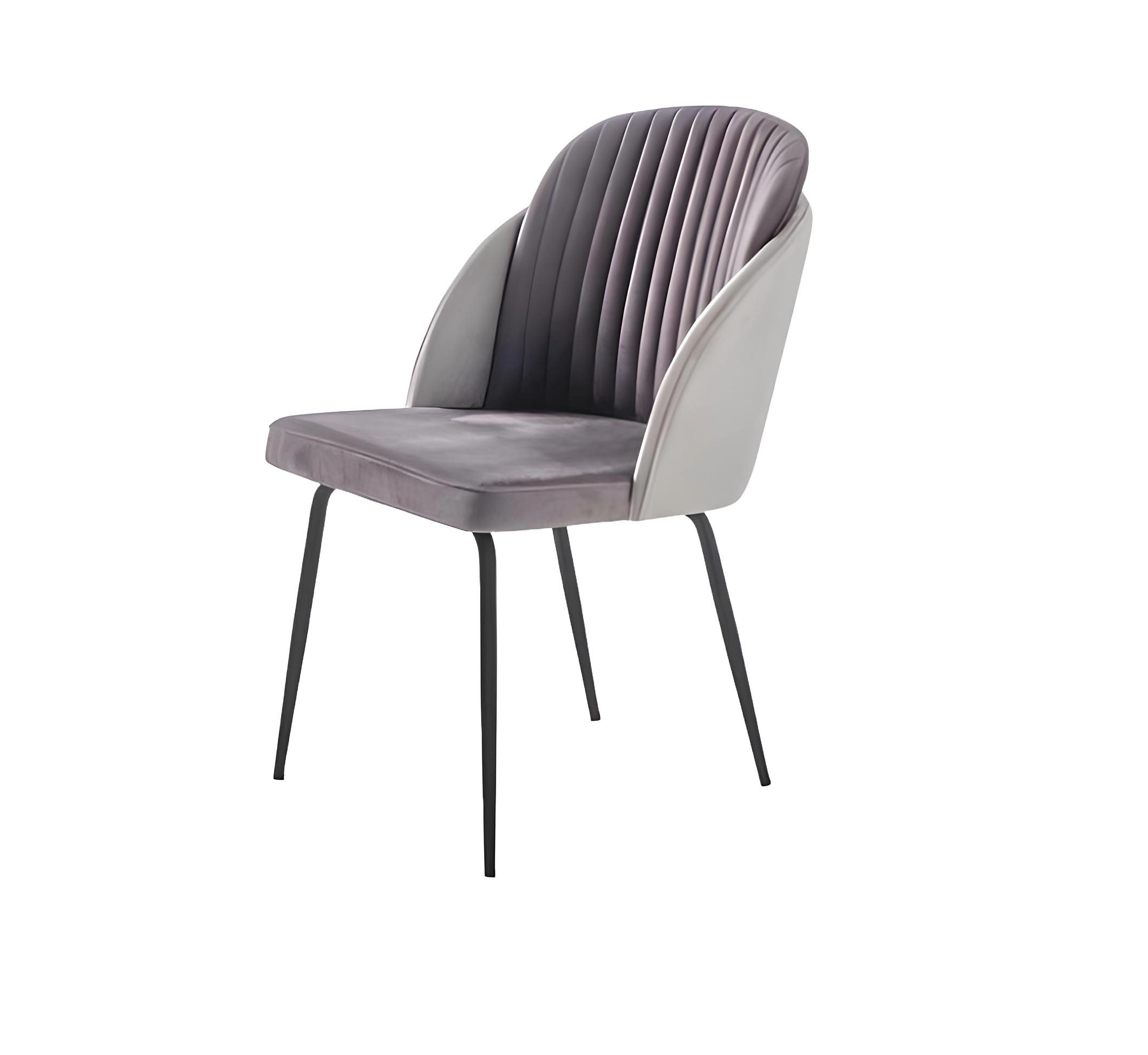 JVmoebel Esszimmerstuhl Grauer Designer-Lehnstuhl mit bequemer Polsterung (1 St), Made in Europa