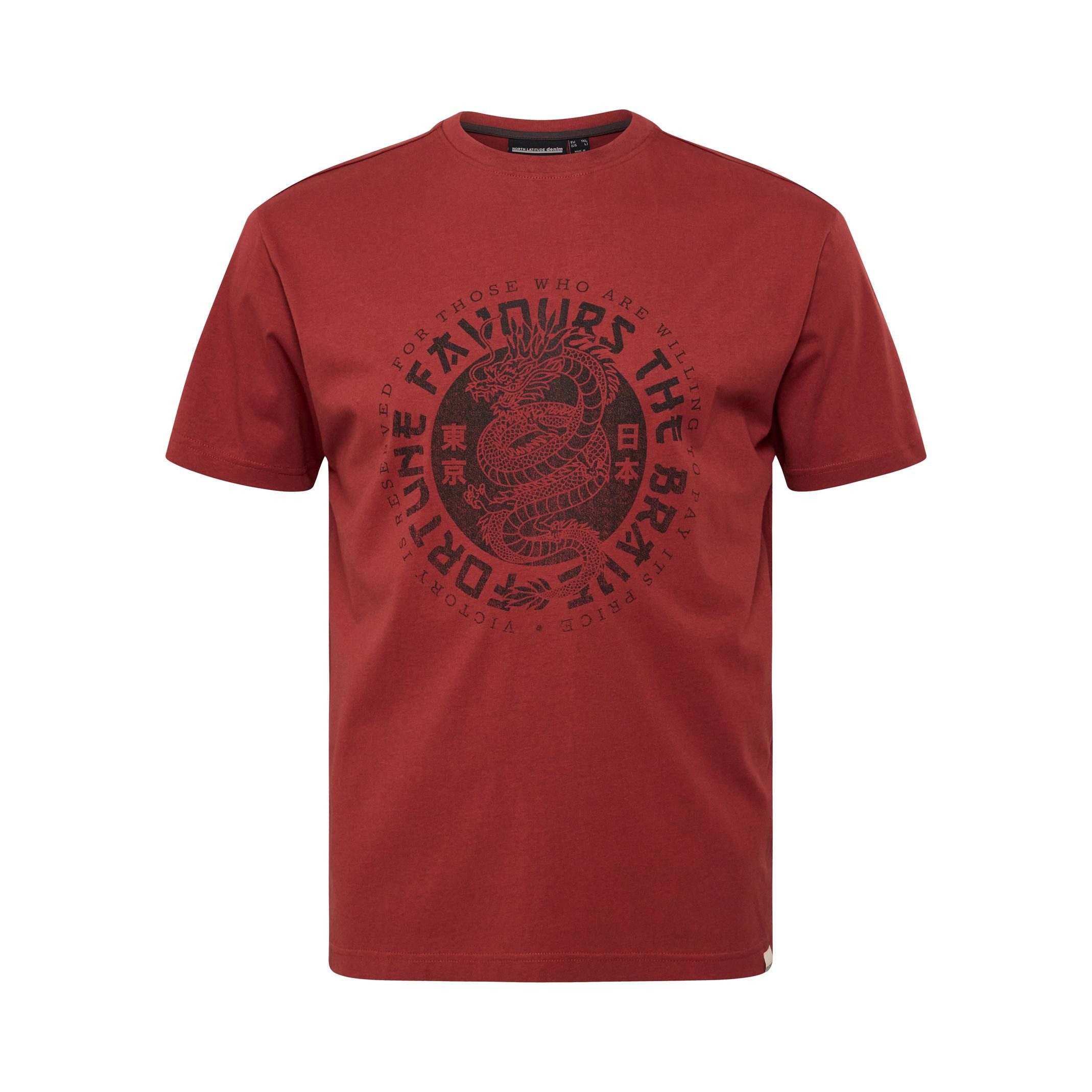 Print-Shirt T-Shirt in großen Größen von North Latitude Denim, bordeaux