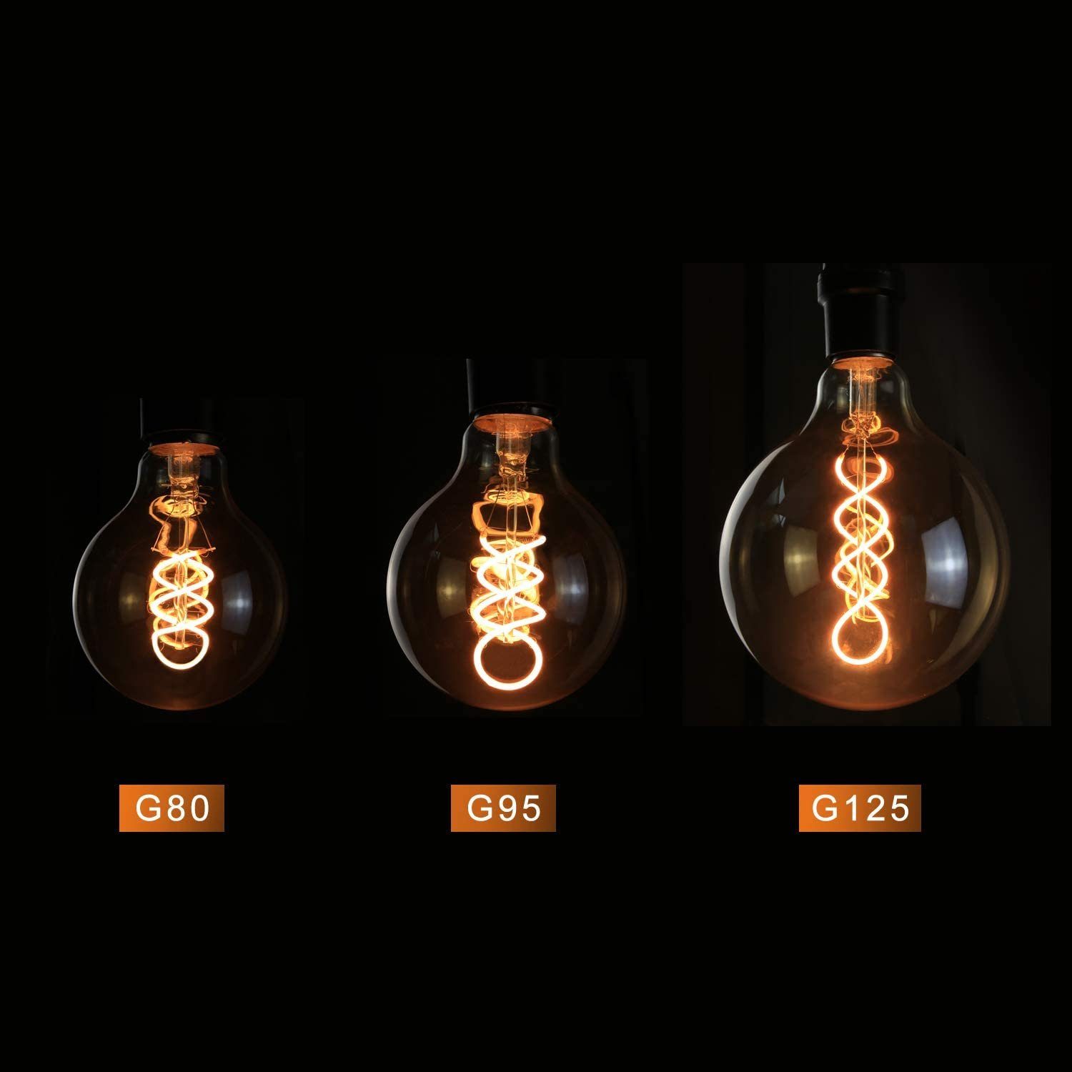 Bulb, Nostalgie im Café ZMH St., Glühlampe Antike Warmweiß E27, 1 Warmweiß, Restaurant für Haus LED G125 Retro LED-Leuchtmittel Glühbirne Edison