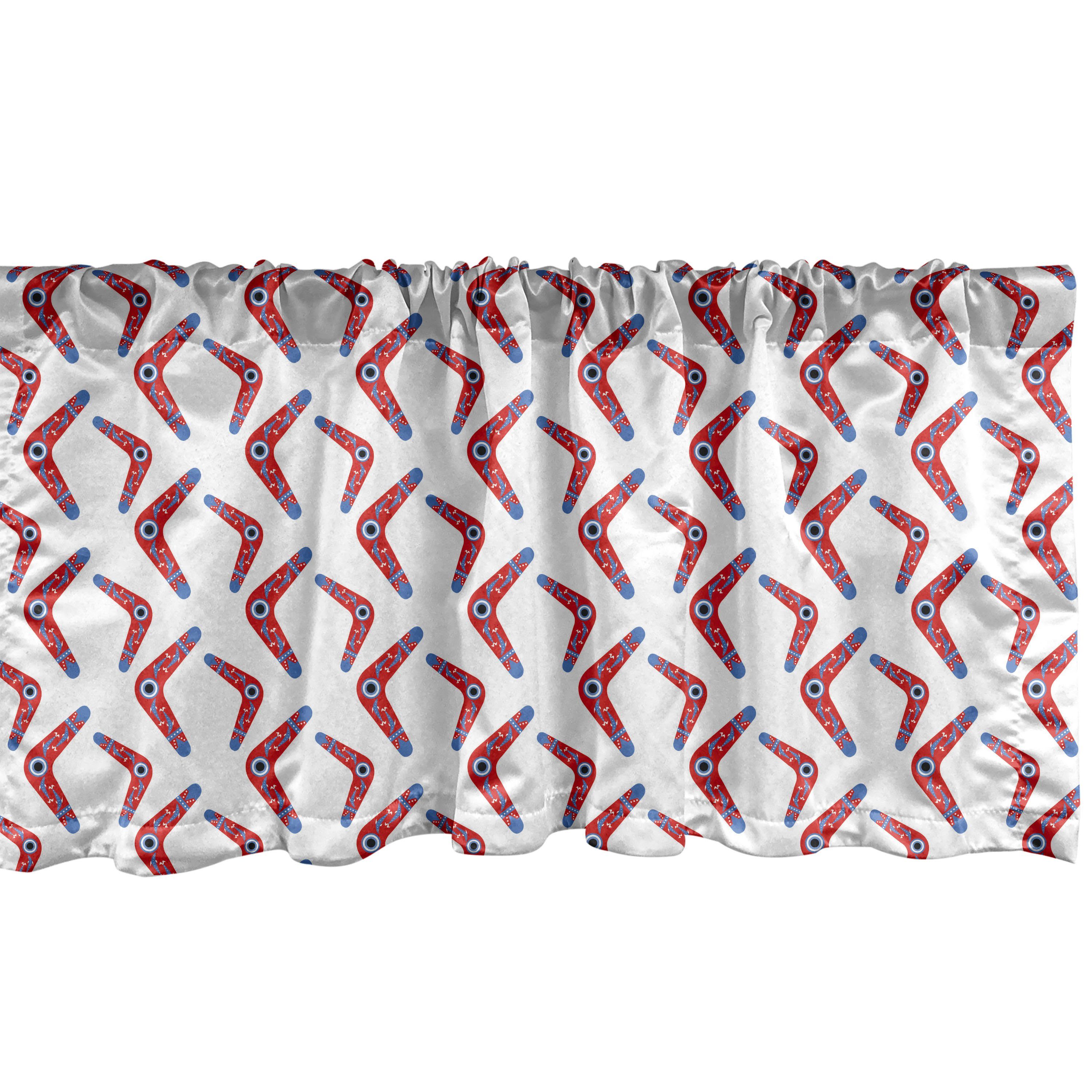 Scheibengardine Vorhang Volant für Küche Schlafzimmer Dekor mit Stangentasche, Abakuhaus, Microfaser, Aboriginal Boomerang-Motiv | Scheibengardinen