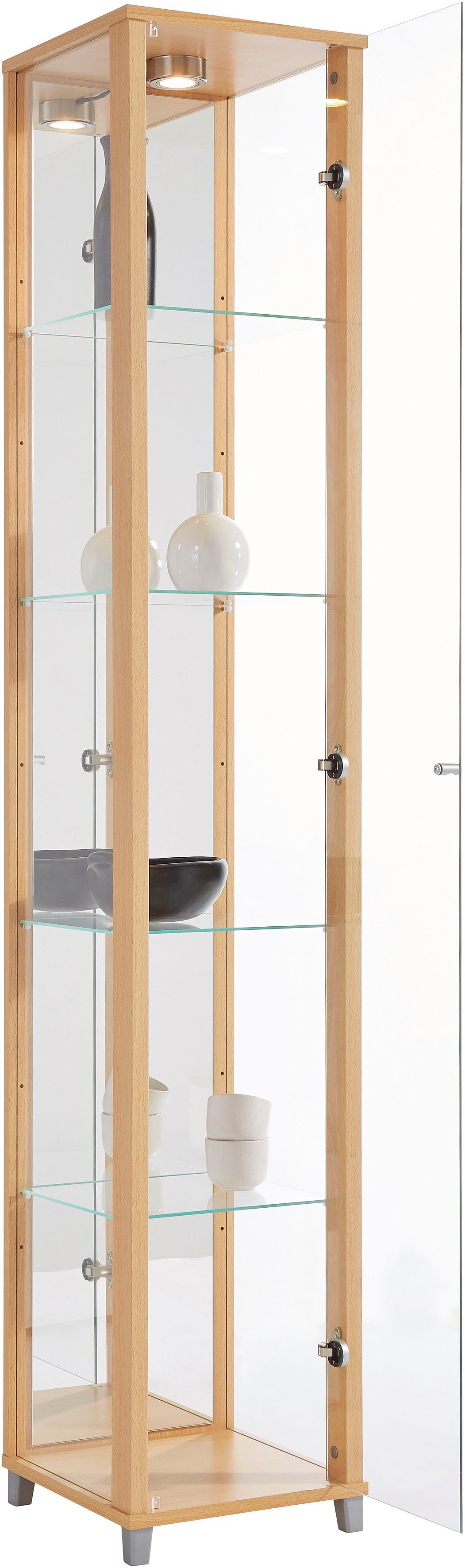fif möbel Vitrine OPTIMA Standvitrine/Glasvitrine 1x Glastür,perfekt für Sammler,Sammlervitrine