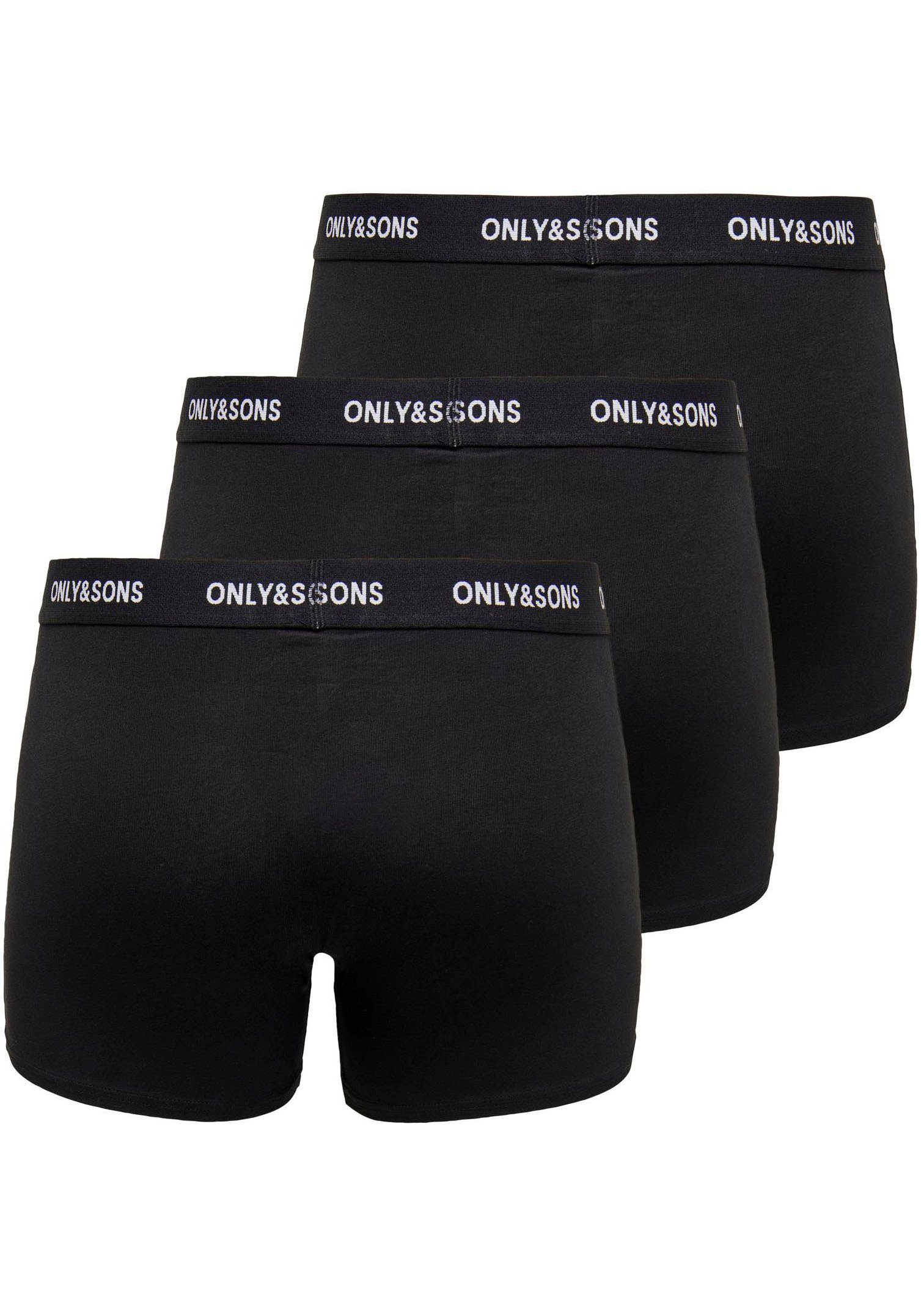 ONLY ONSFITZ & BLACK BLACK 3-St) WAISTBAND TRUNK SONS NOOS (Packung, Trunk 3PACK3854 SOLID