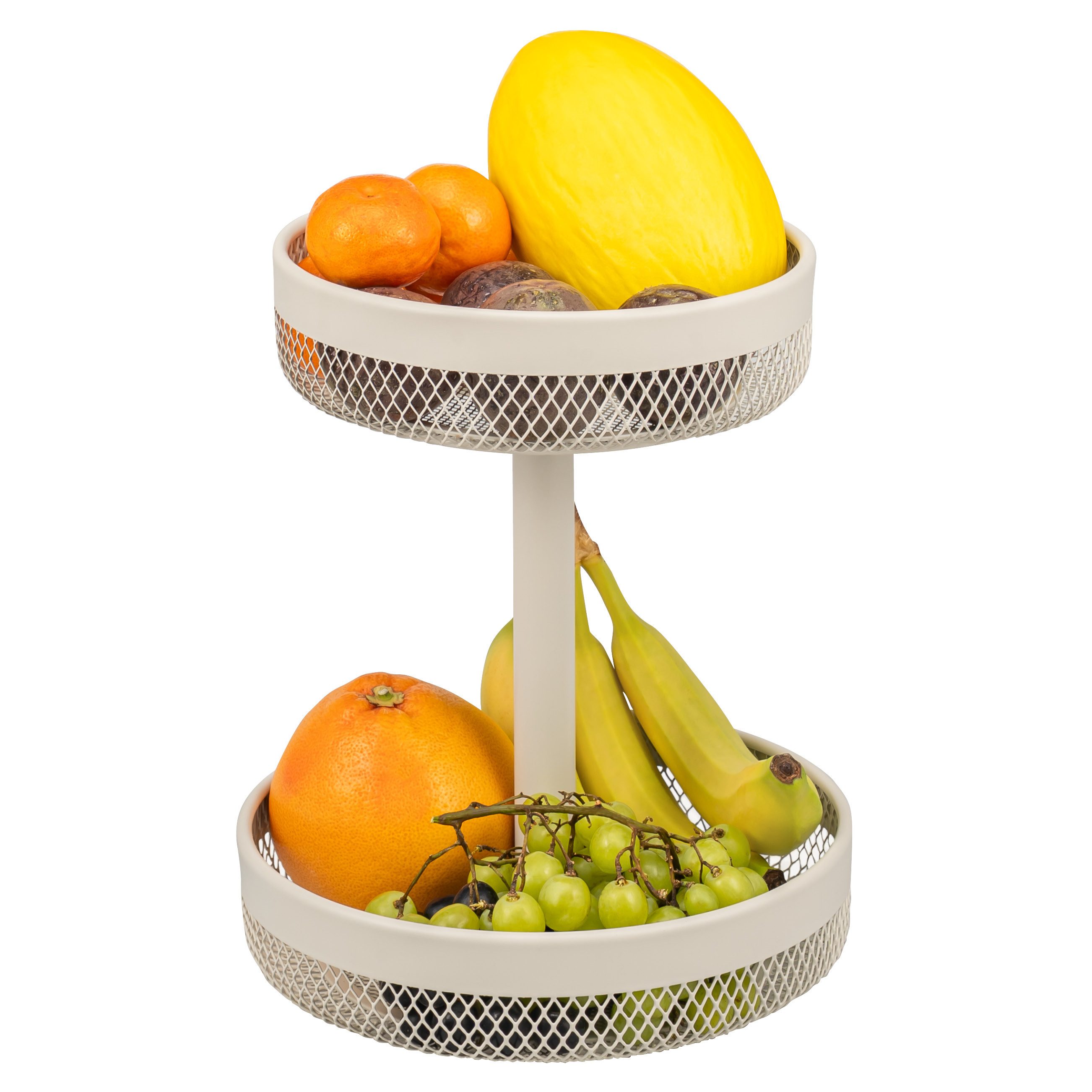 eluno Obstschale 2-stöckig, rund, Ø 20 cm und 25 cm, aus Metall, Metall, 2-stöckig