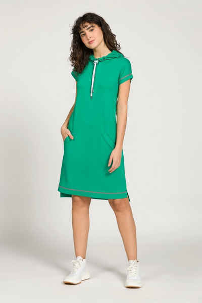 Gina Laura Jerseykleid Sweatkleid Oversized Kapuze Halbarm