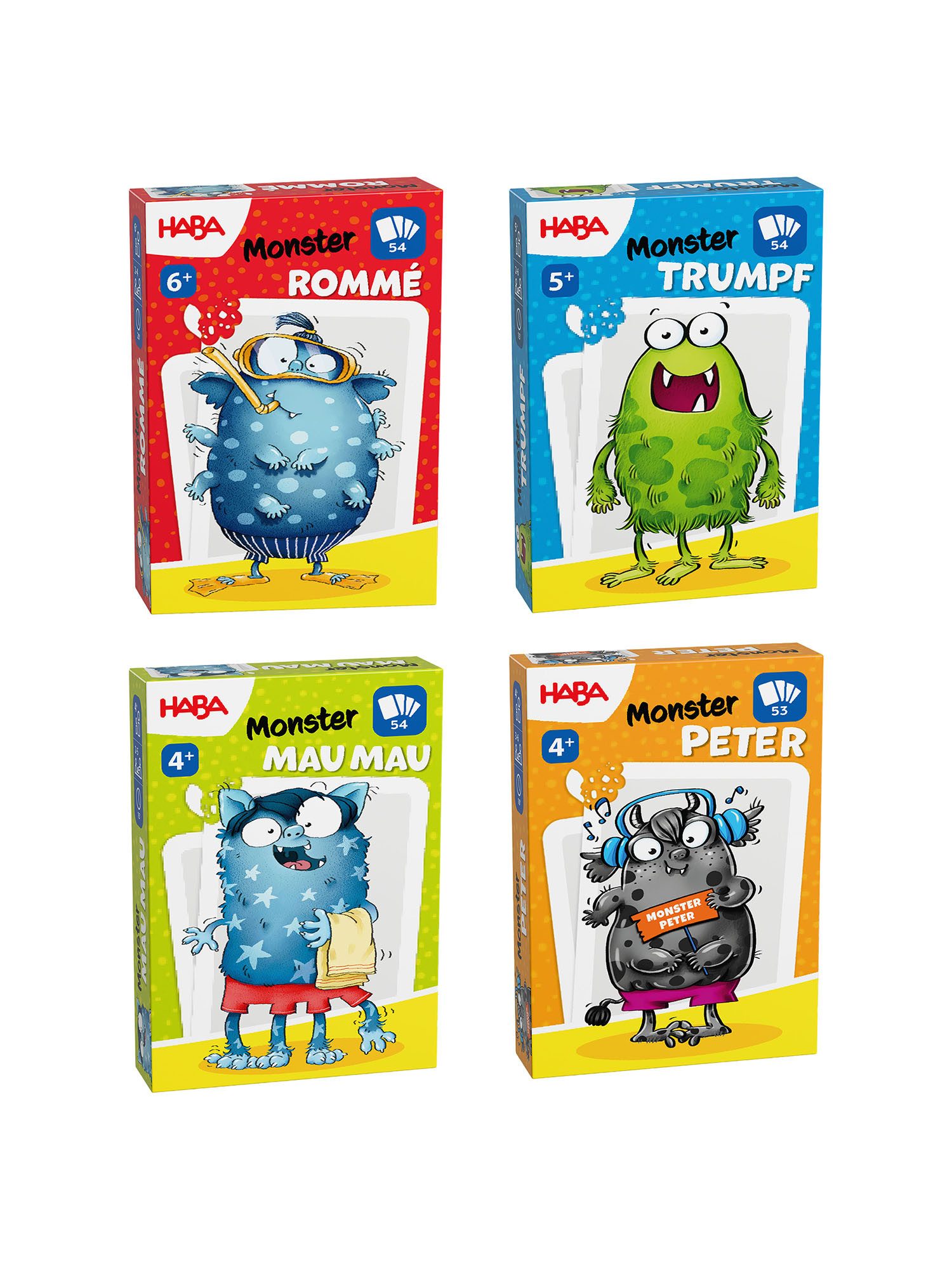 Haba Spielesammlung Monster-Kartenspiel Klassiker, Spiele Set, Spielbox, Brettspiel Sammlung