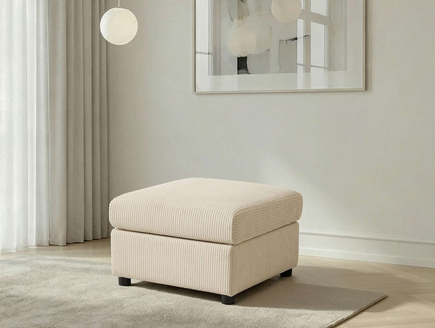Dorel Home Polsterhocker STILHUS Sitzhocker passend zur Serie, Breite 65 cm, Cord-Bezug, als Modul oder separat verwendbar - individuell kombinierbar