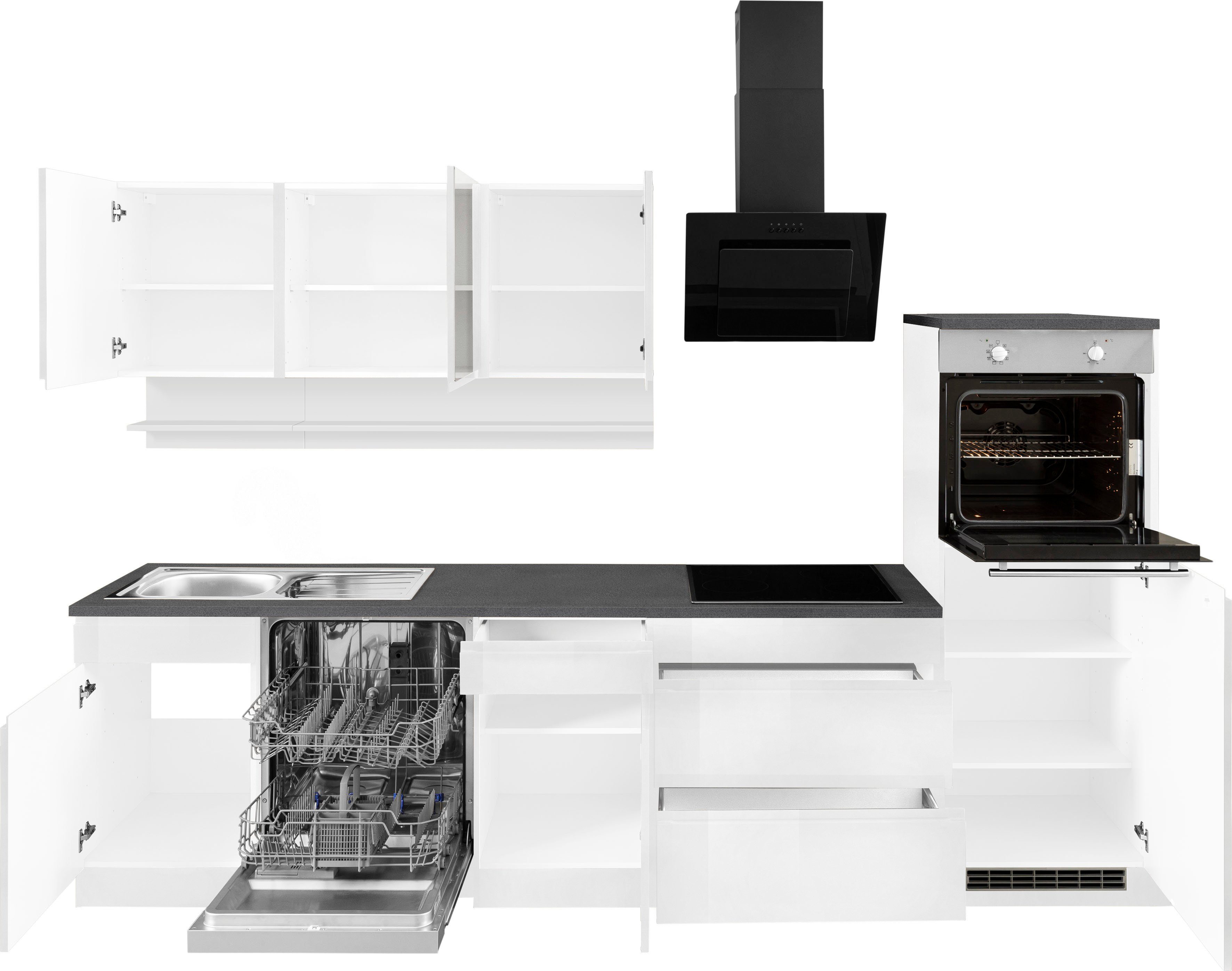 KOCHSTATION Küchenzeile KS-Virginia, Breite 300 cm, wahlweise mit E-Geräten