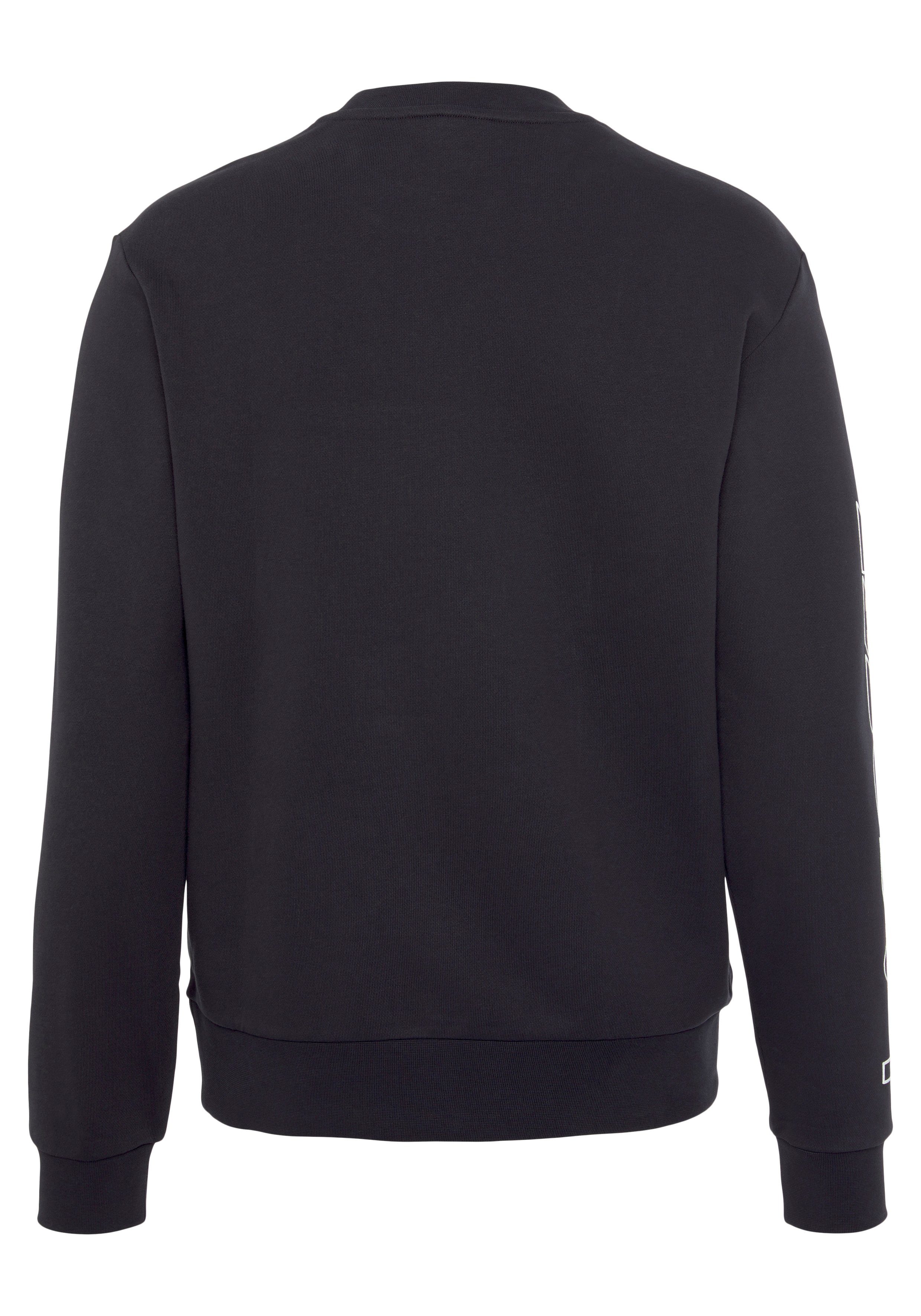 Lacoste Sweatshirt SWEATSHIRT mit auf modischem dem Logoschriftzug marine Ärmel