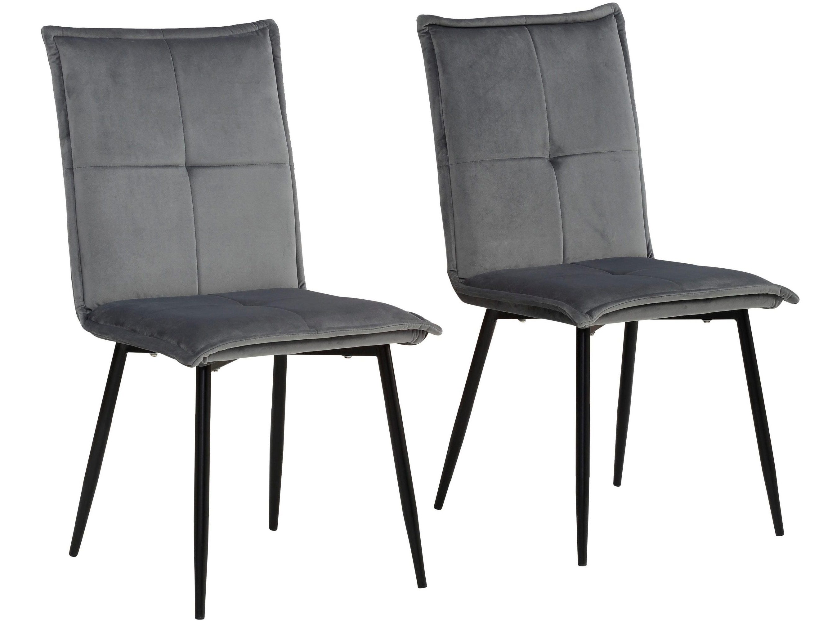 loft24 Esszimmerstuhl Dana - Küchenstuhl, Stuhl, Wartestuhl, Besucherstuhl (Set, 2 St), Stuhl gepolstert, modernes Design, Metallbeine, Samtoptik