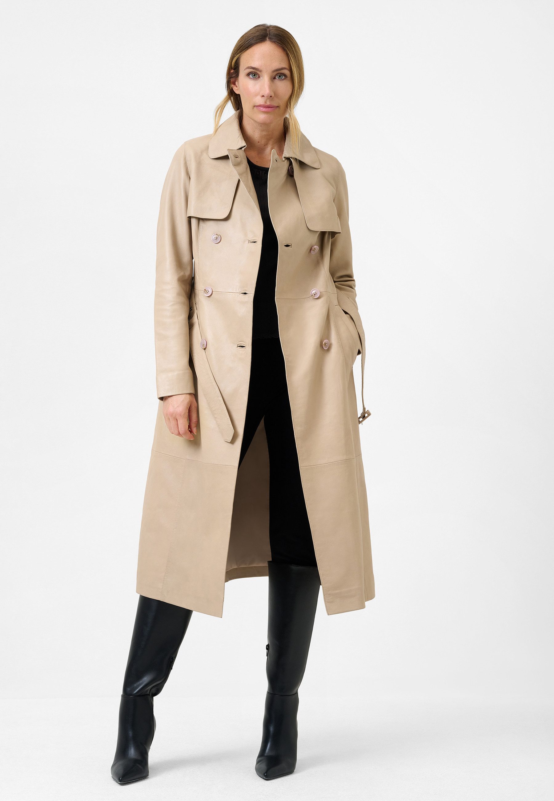 RICANO Ledermantel Darcy Ledermantel mit Gürtel günstig online kaufen