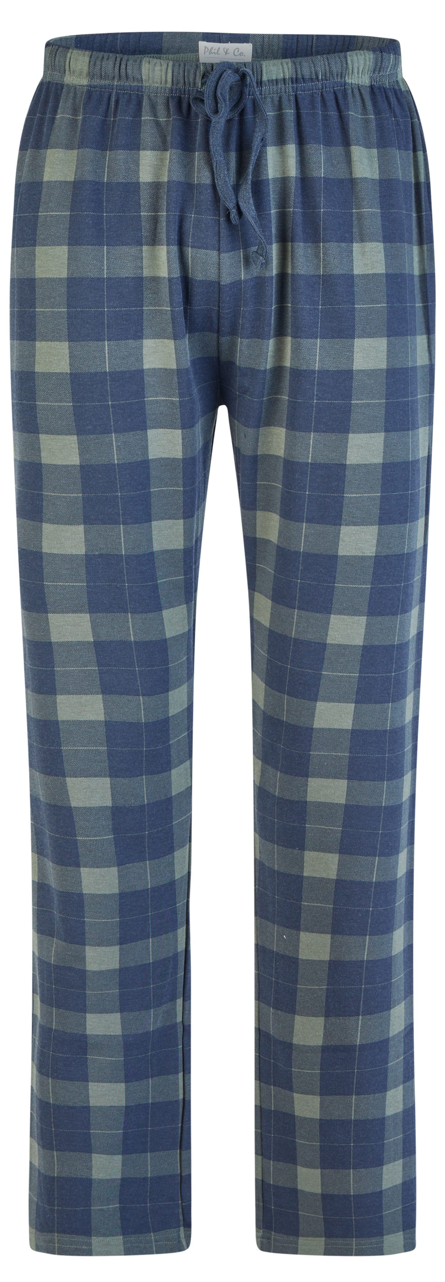 Phil & Co. Schlafanzug Herren pyjama mit Flanell Hose (2 tlg) Modisches Design