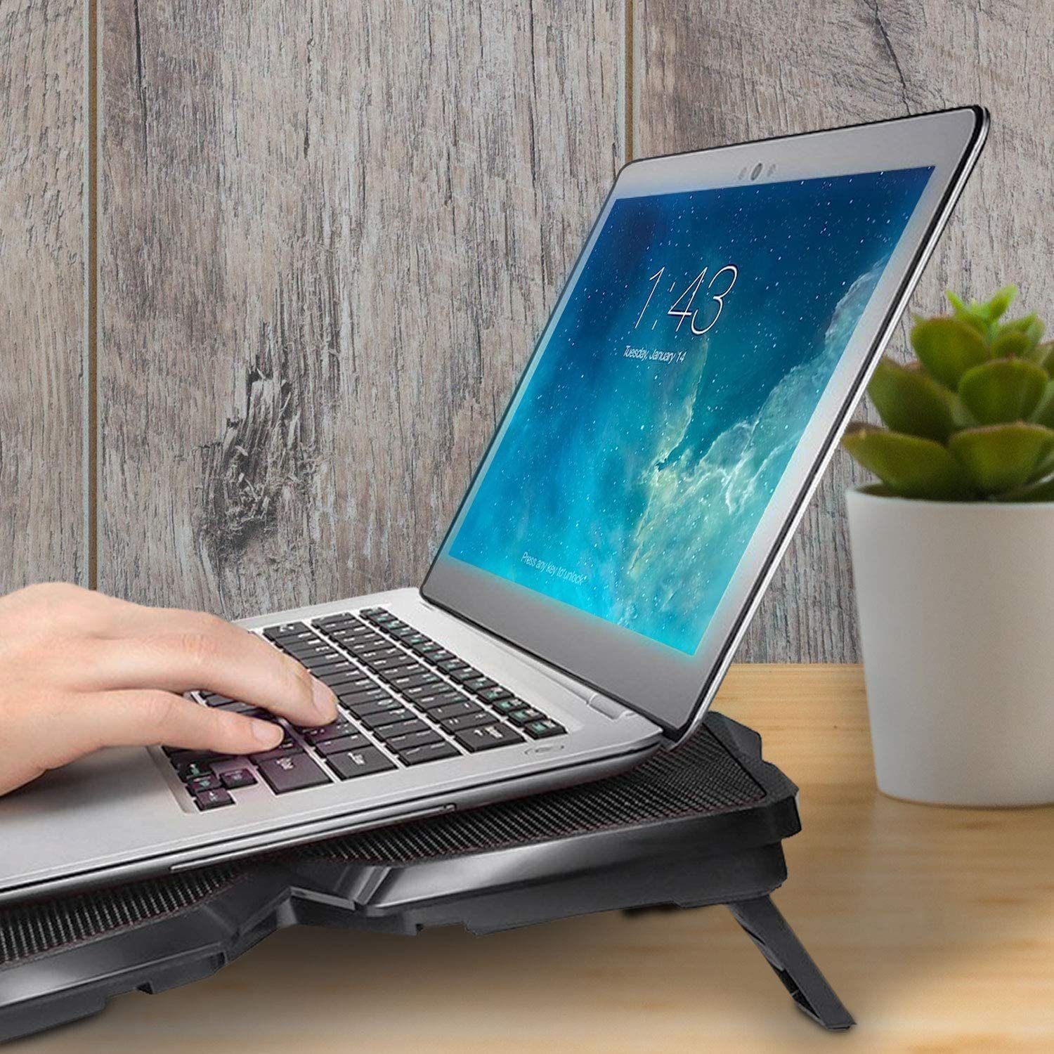 KLIM Notebook-Kühler Wind, Laptop-Kühlpad – Kühlventilator schnelle Cyan leistungsstärkste der