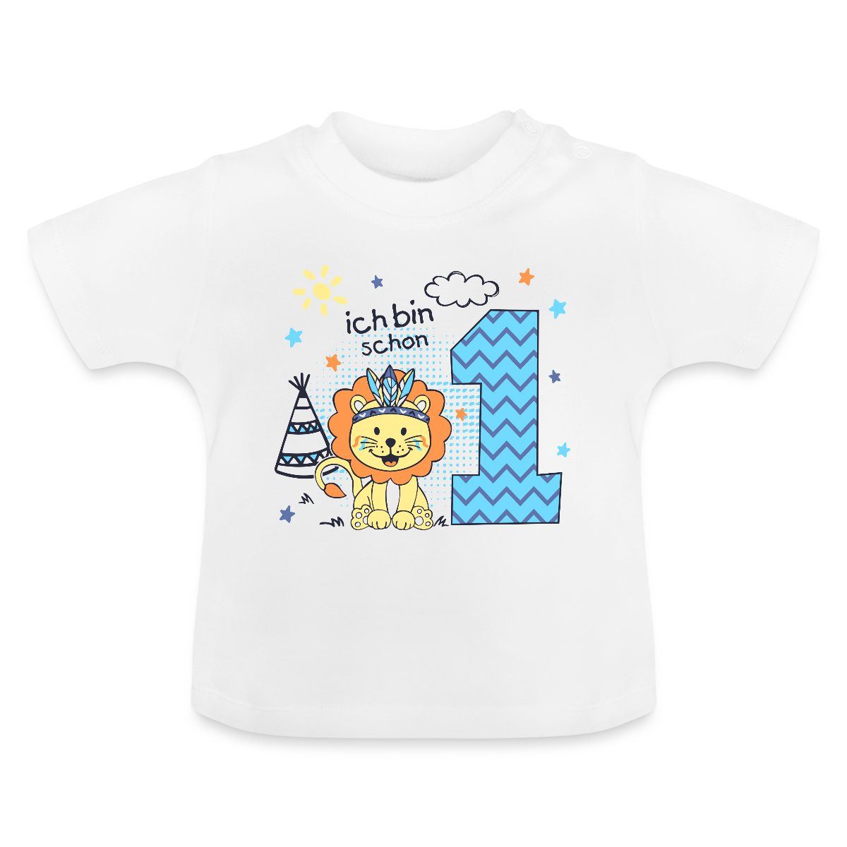 T-Shirt Ich Bin Schon 1 Löwe Geburtstag Geschenk Baby Bio-T-Shirt mit Rundhals