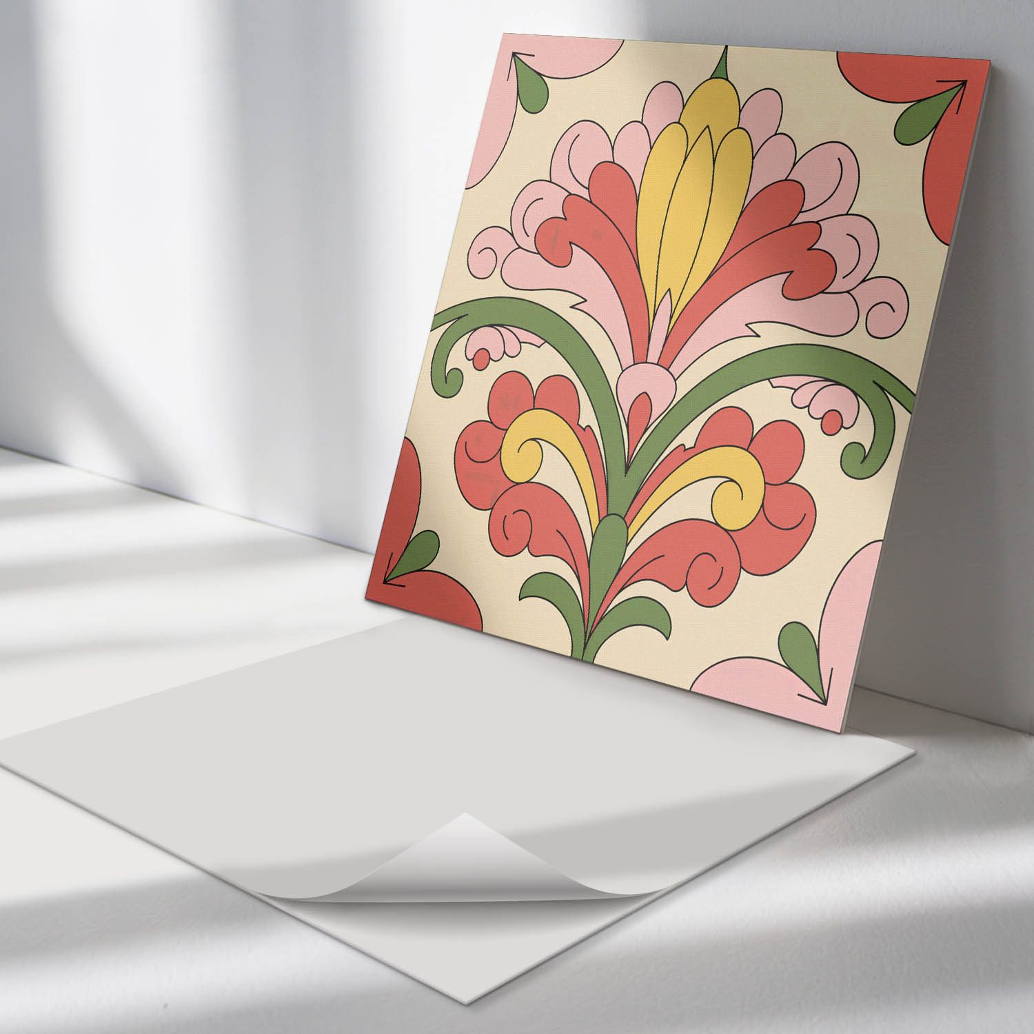 Tulup Wandtattoo Fliesen Folie Florales dekoratives Muster Fliesen Folie (20 St)
