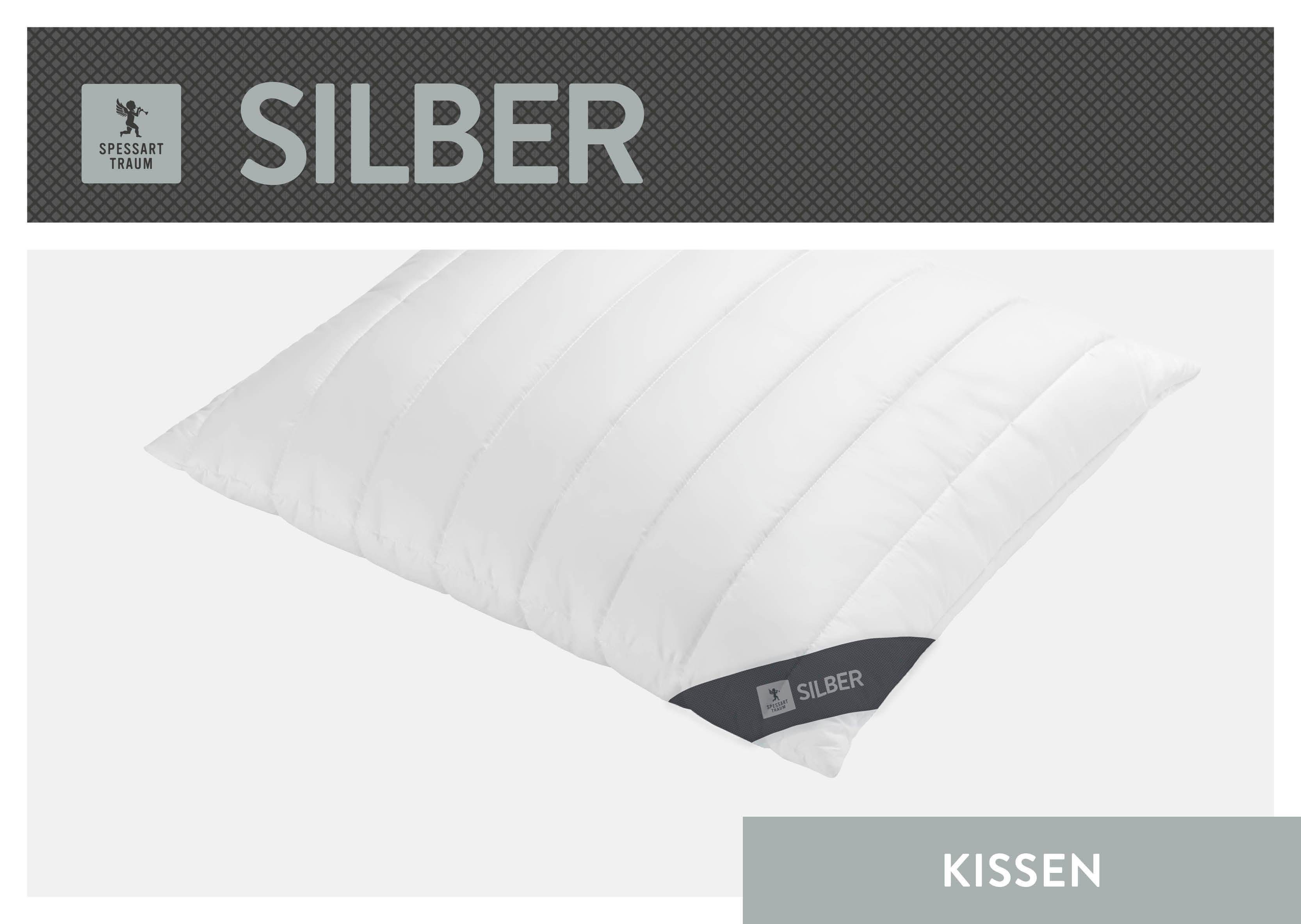 SPESSARTTRAUM Baumwollkissen Silber, hergestellt in Deutschland, allergikerfreundlich